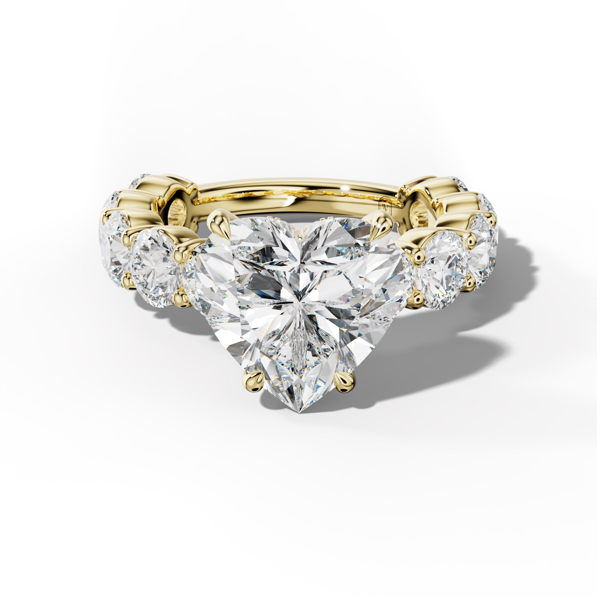 Marley Heart Diamond Engagement Ring With Round Side Stones