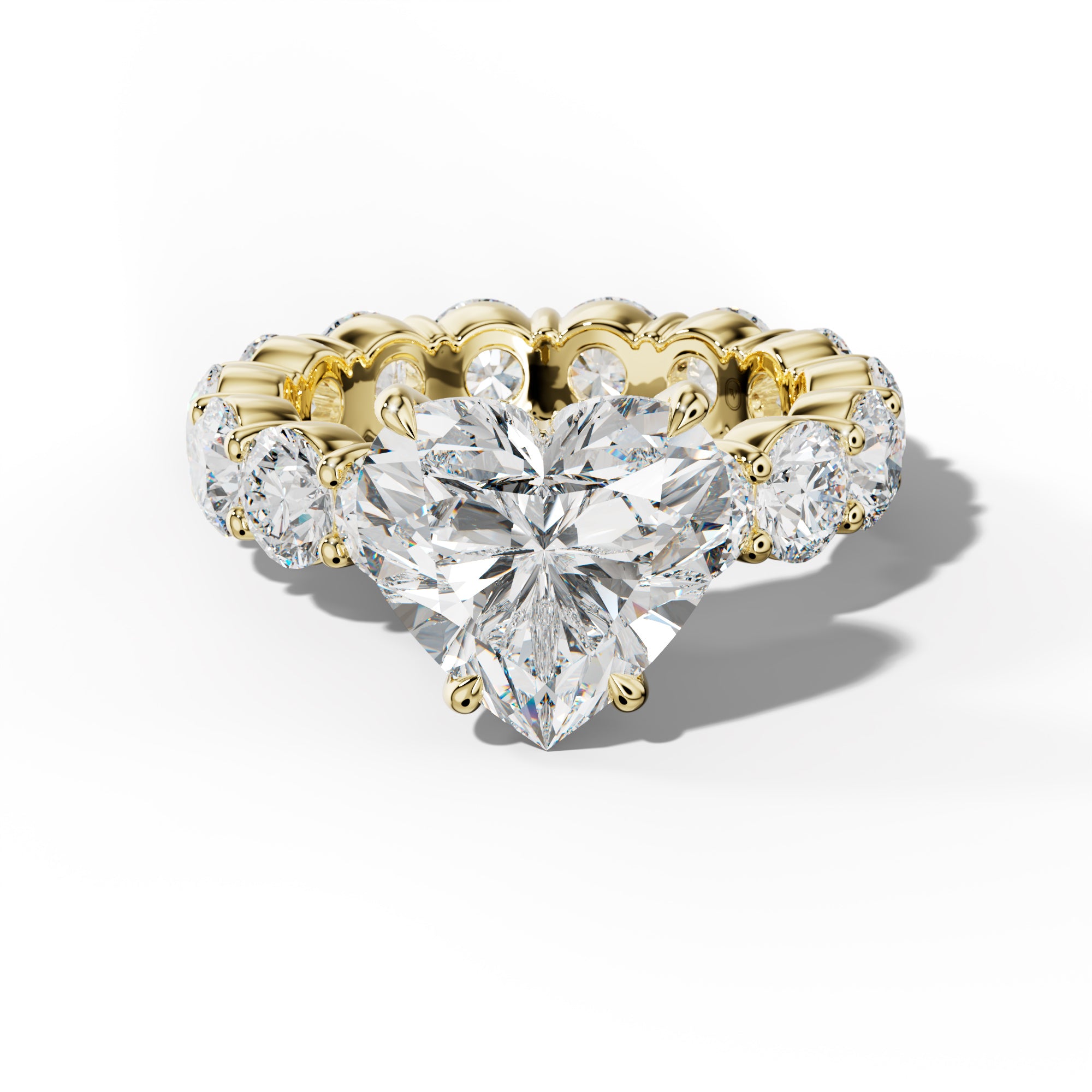 Fernanda Heart Diamond Engagement Ring With Round Side Stones