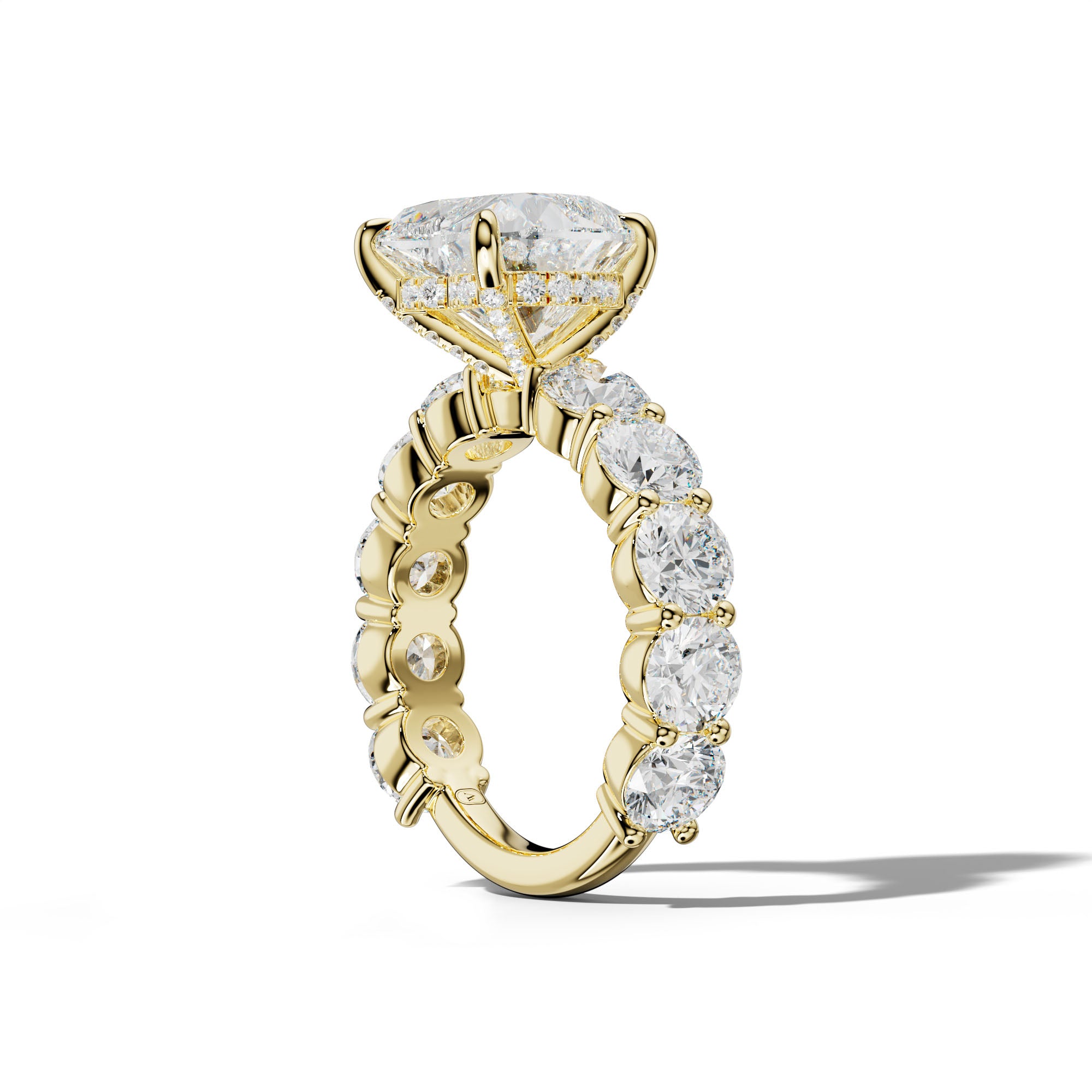 Marley Heart Diamond Engagement Ring With Round Side Stones