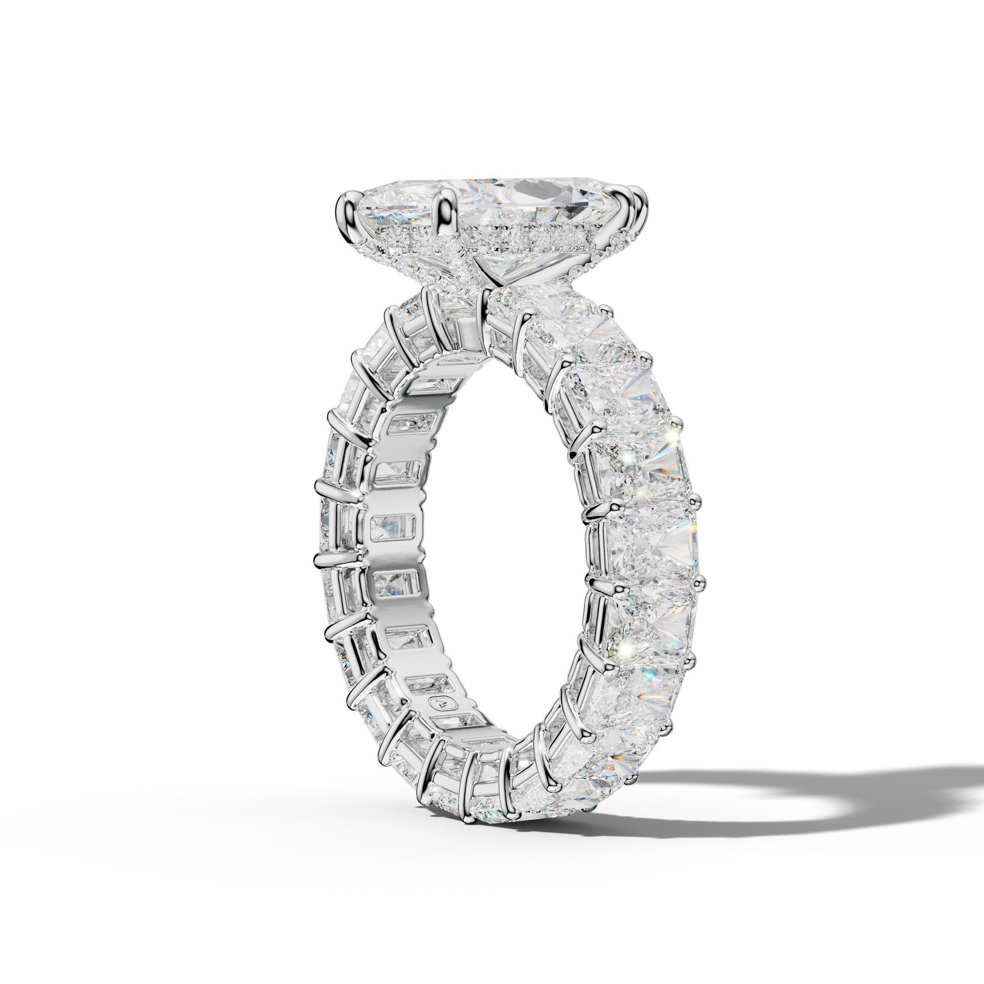 Soraya Marquise Diamond Engagement Ring With Radiant Side Stones
