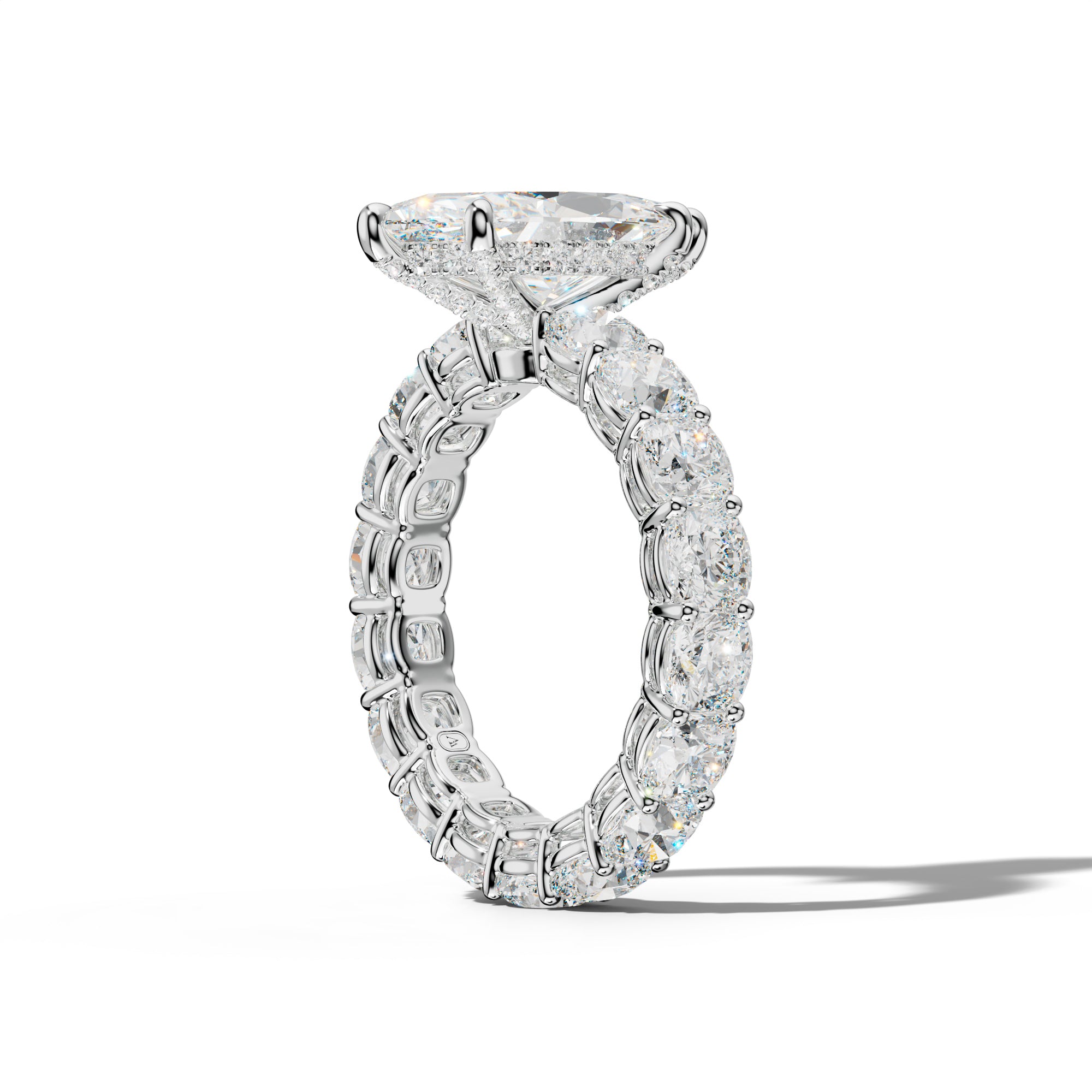 Celine Marquise Diamond Engagement Ring With Cushion Side Stones