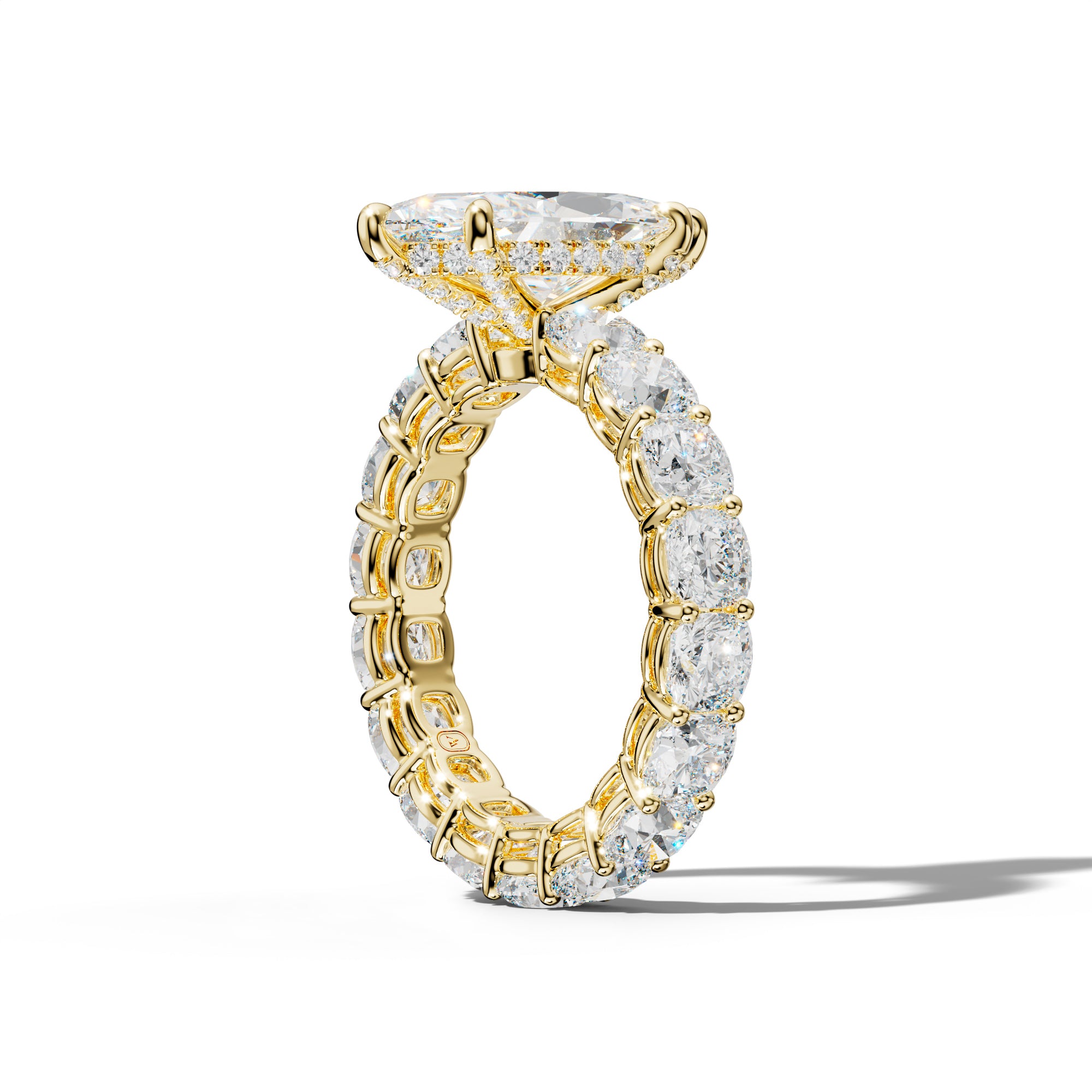 Celine Marquise Diamond Engagement Ring With Cushion Side Stones
