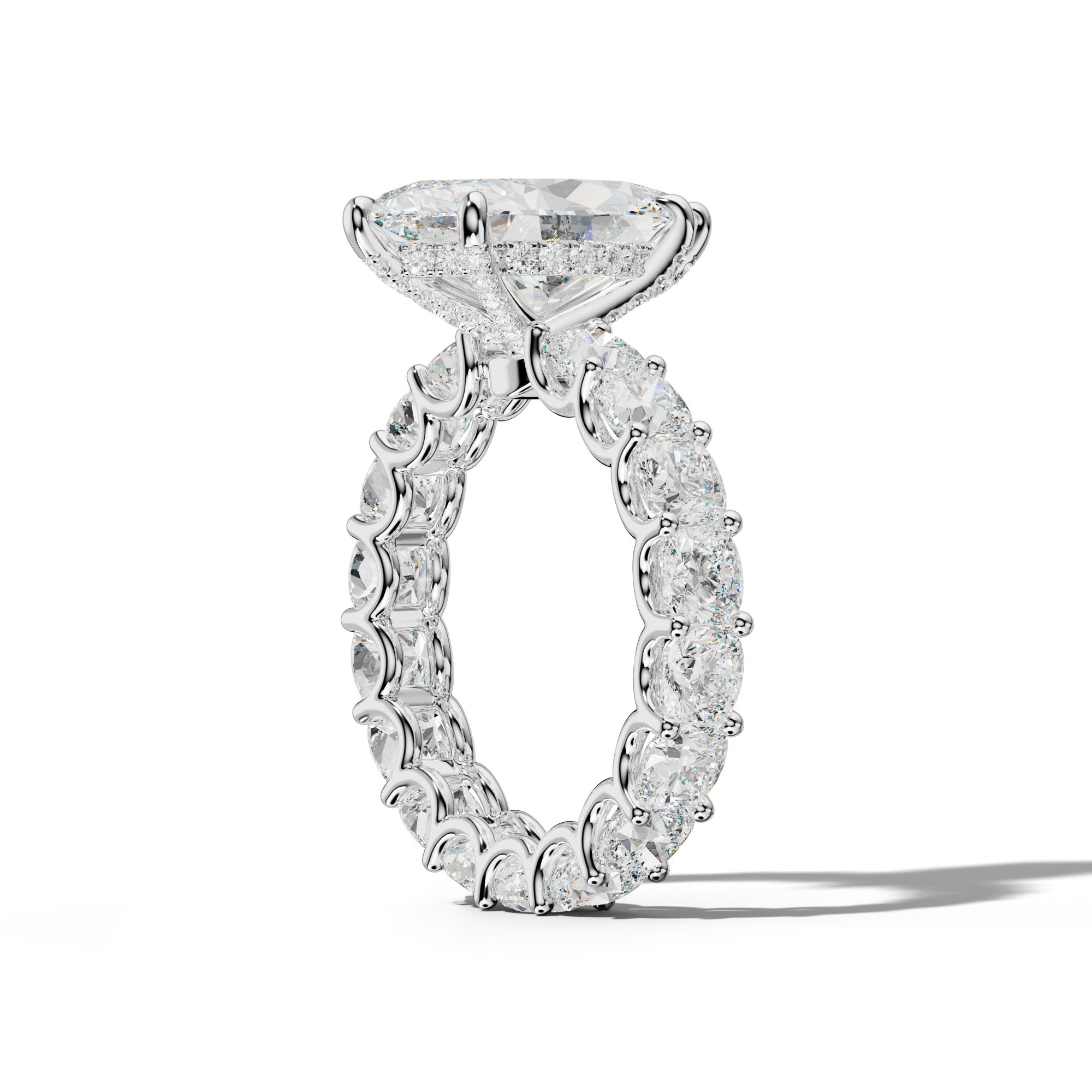 Karla Marquise Diamond Engagement Ring With Cushion Side Stones