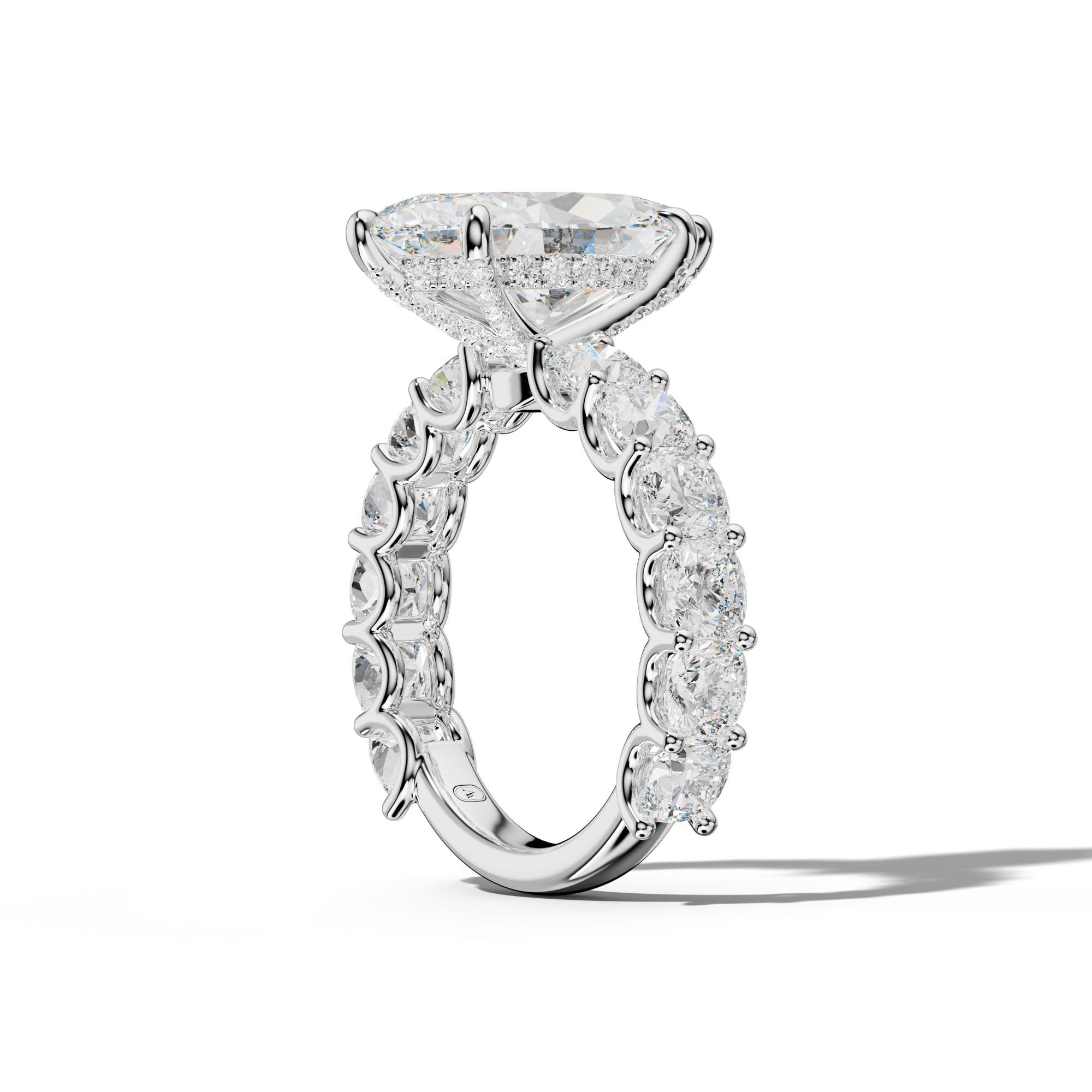 Daniela Marquise Diamond Engagement Ring With Cushion Side Stones
