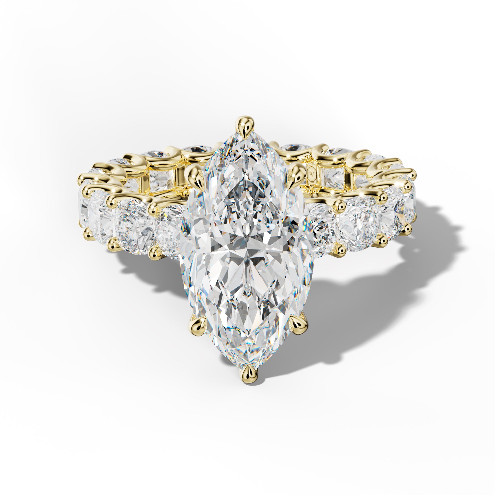 Karla Marquise Diamond Engagement Ring With Cushion Side Stones