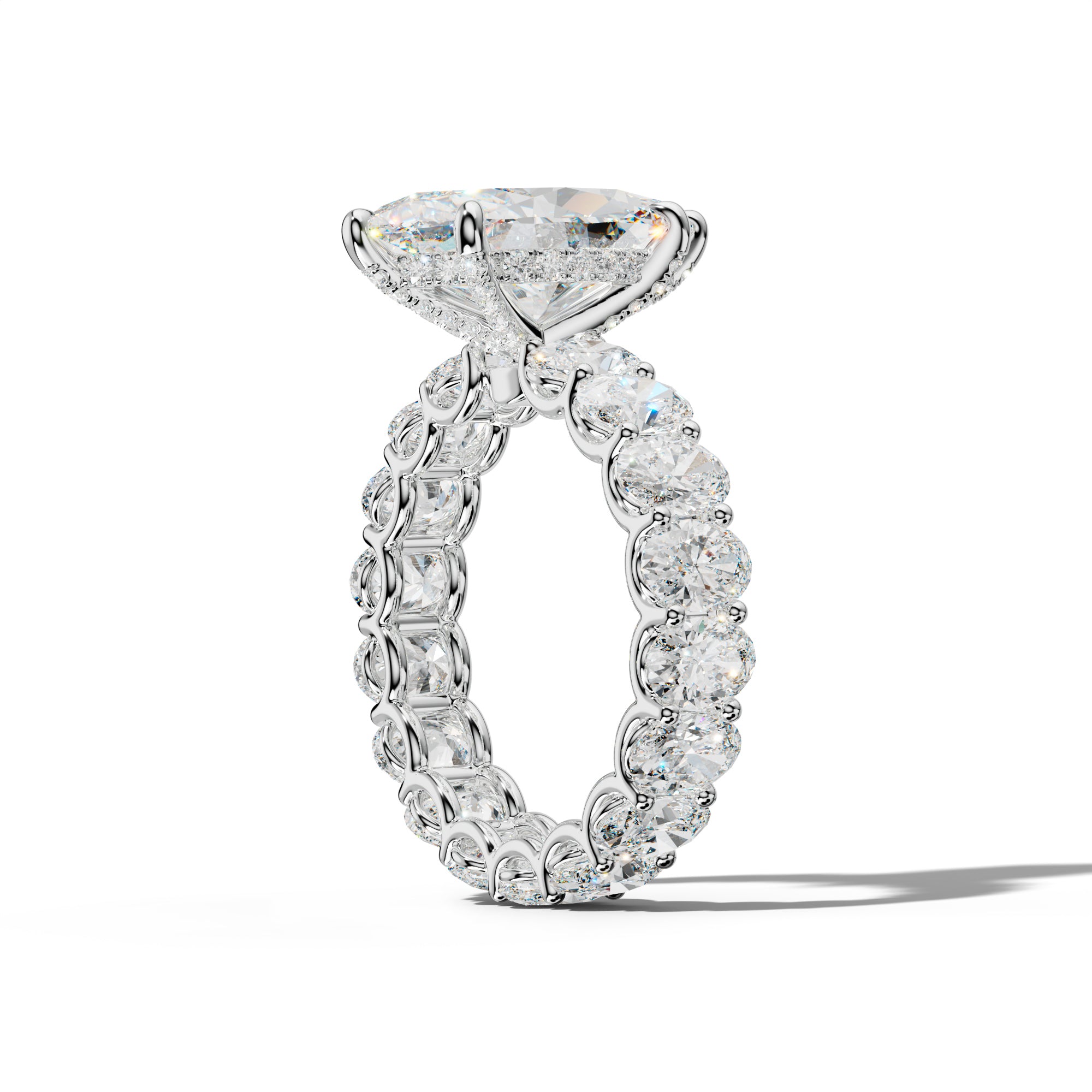 Helena Marquise Diamond Engagement Ring With Oval Side Stones