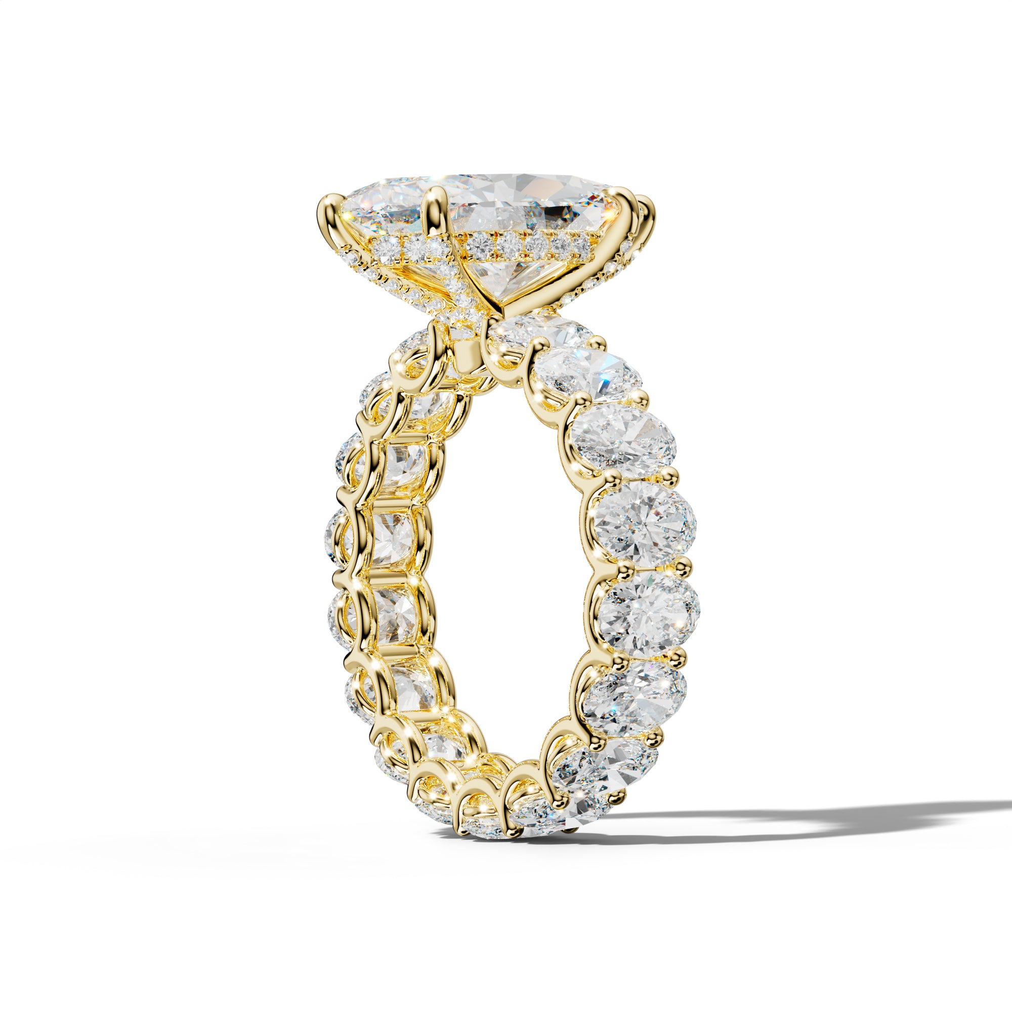 Helena Marquise Diamond Engagement Ring With Oval Side Stones