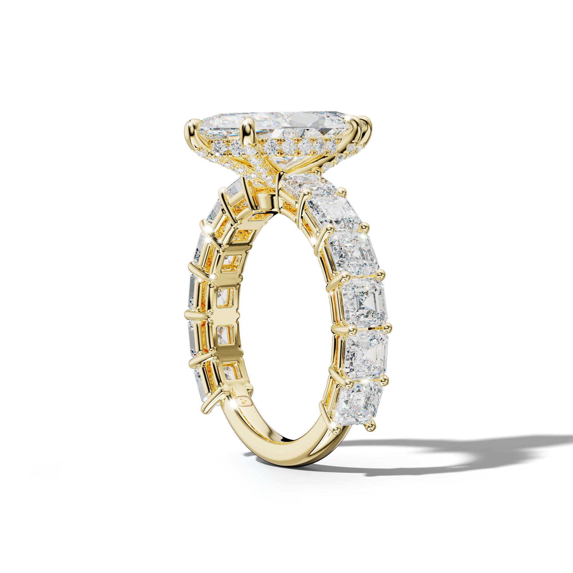 Demi Marquise Diamond Engagement Ring With Asscher Side Stones
