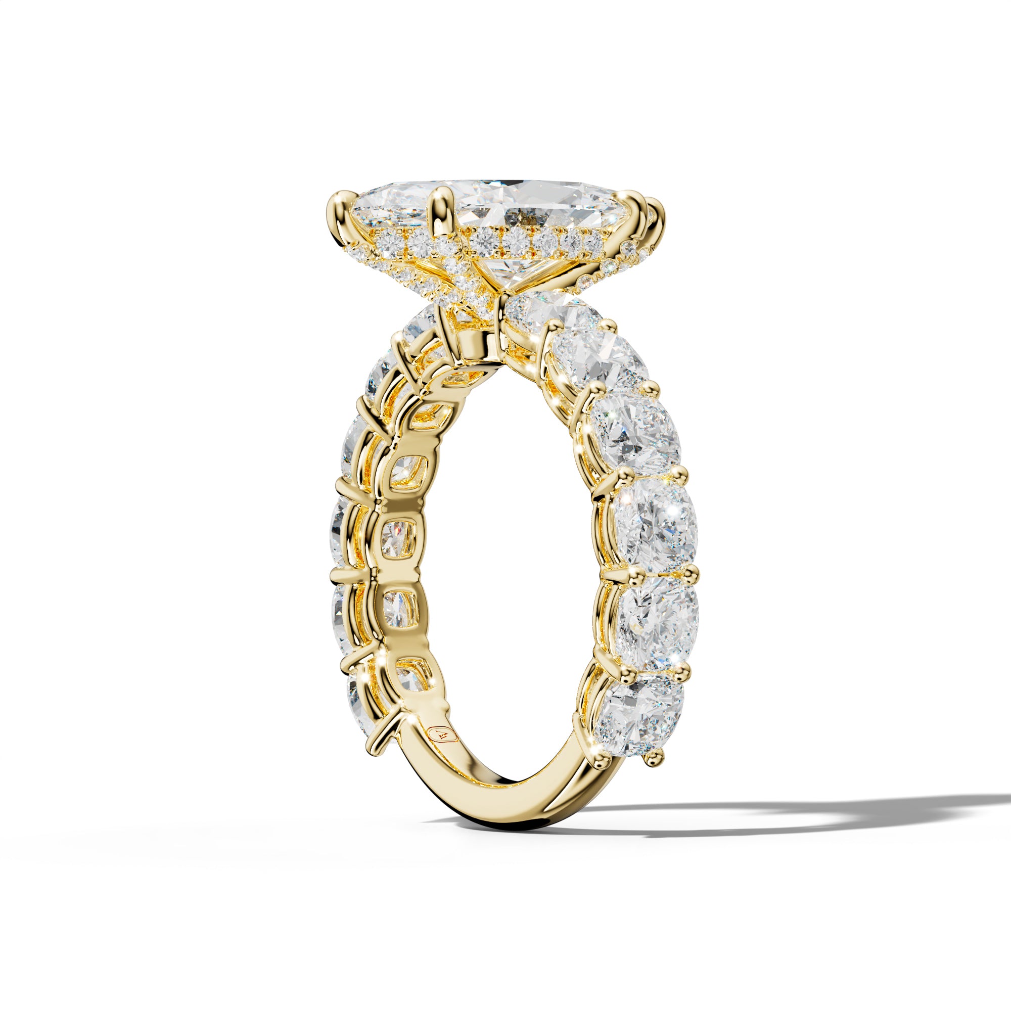 Bailey Marquise Diamond Engagement Ring With Cushion Side Stones