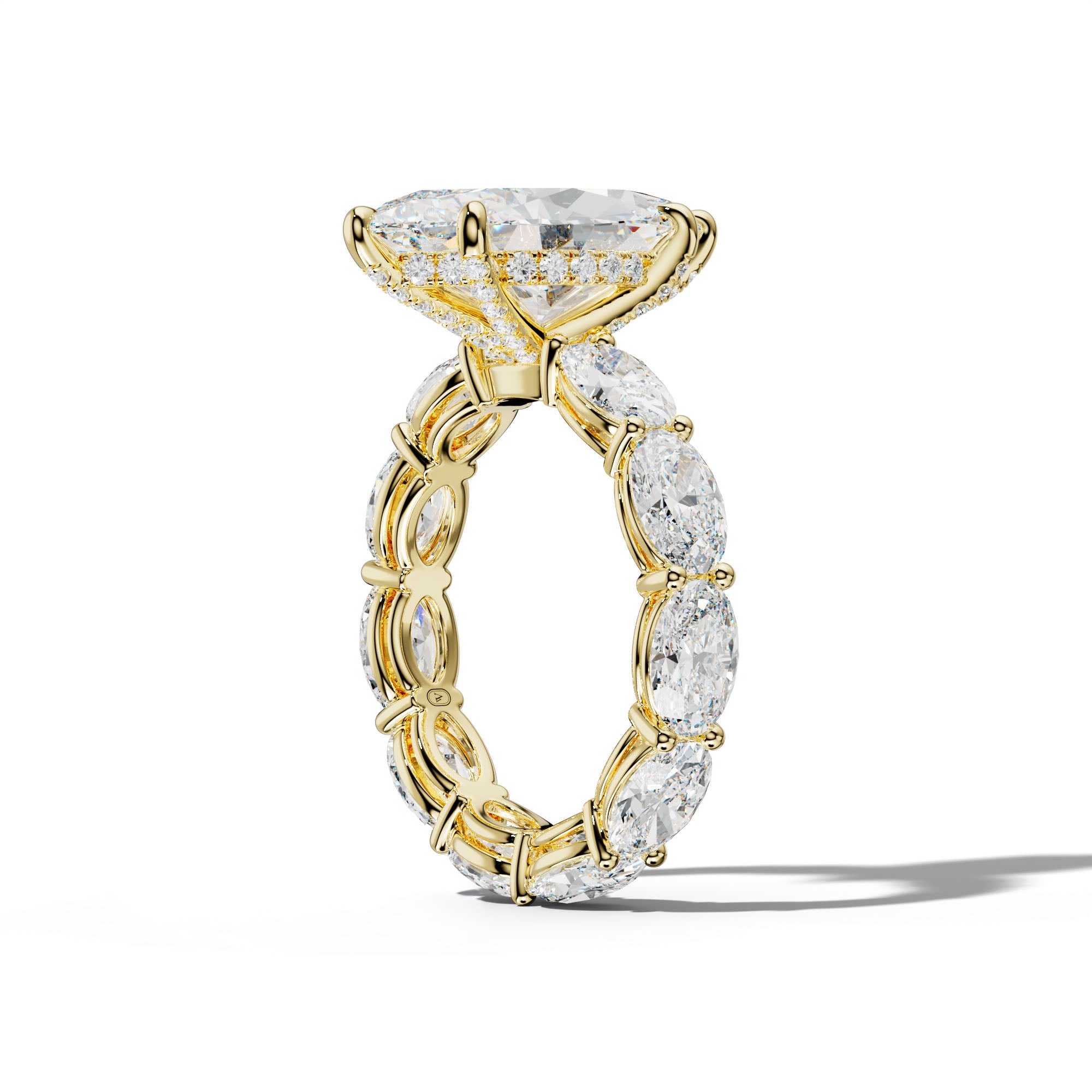 Alessia Marquise Diamond Engagement Ring With East West Oval Side Stones