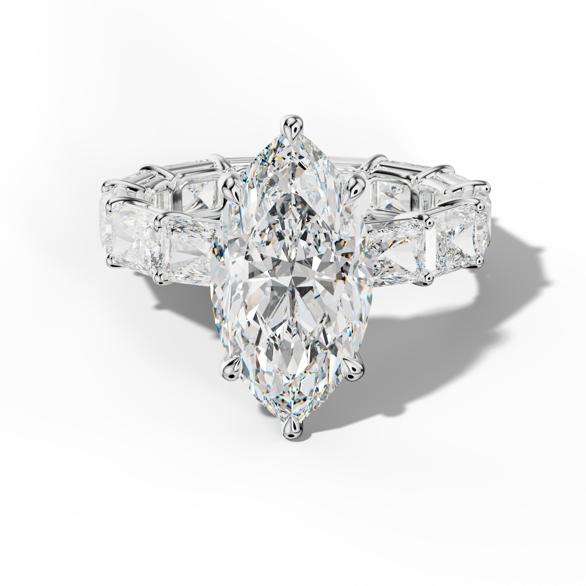 Mavis Marquise Diamond Engagement Ring With East West Radiant Side Stones