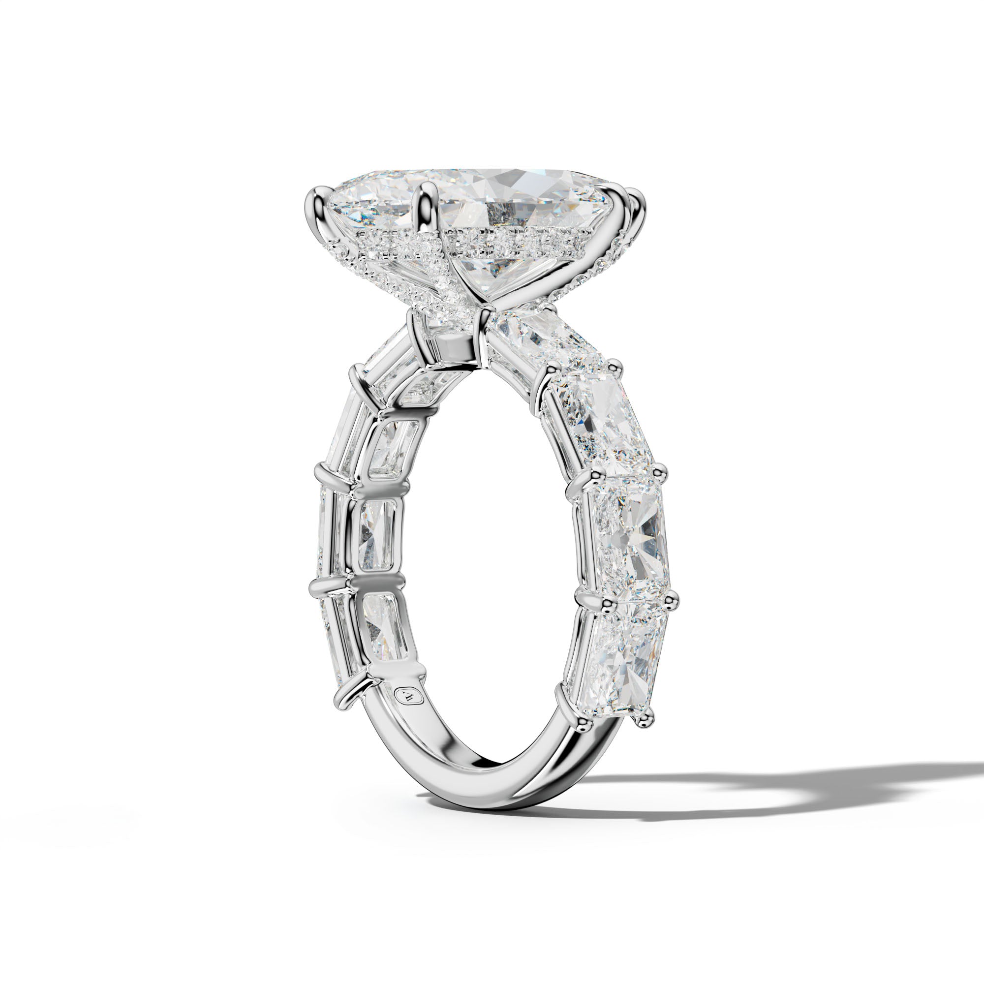 Raelynn Marquise Diamond Engagement Ring With East West Radiant Side Stones