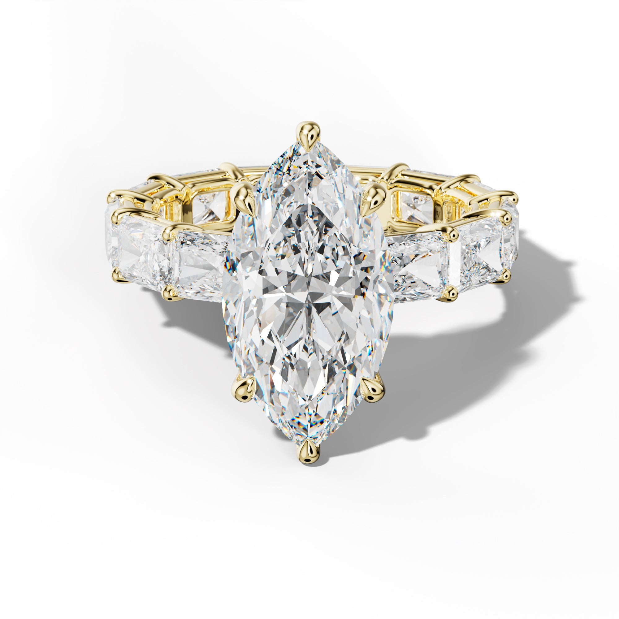 Mavis Marquise Diamond Engagement Ring With East West Radiant Side Stones