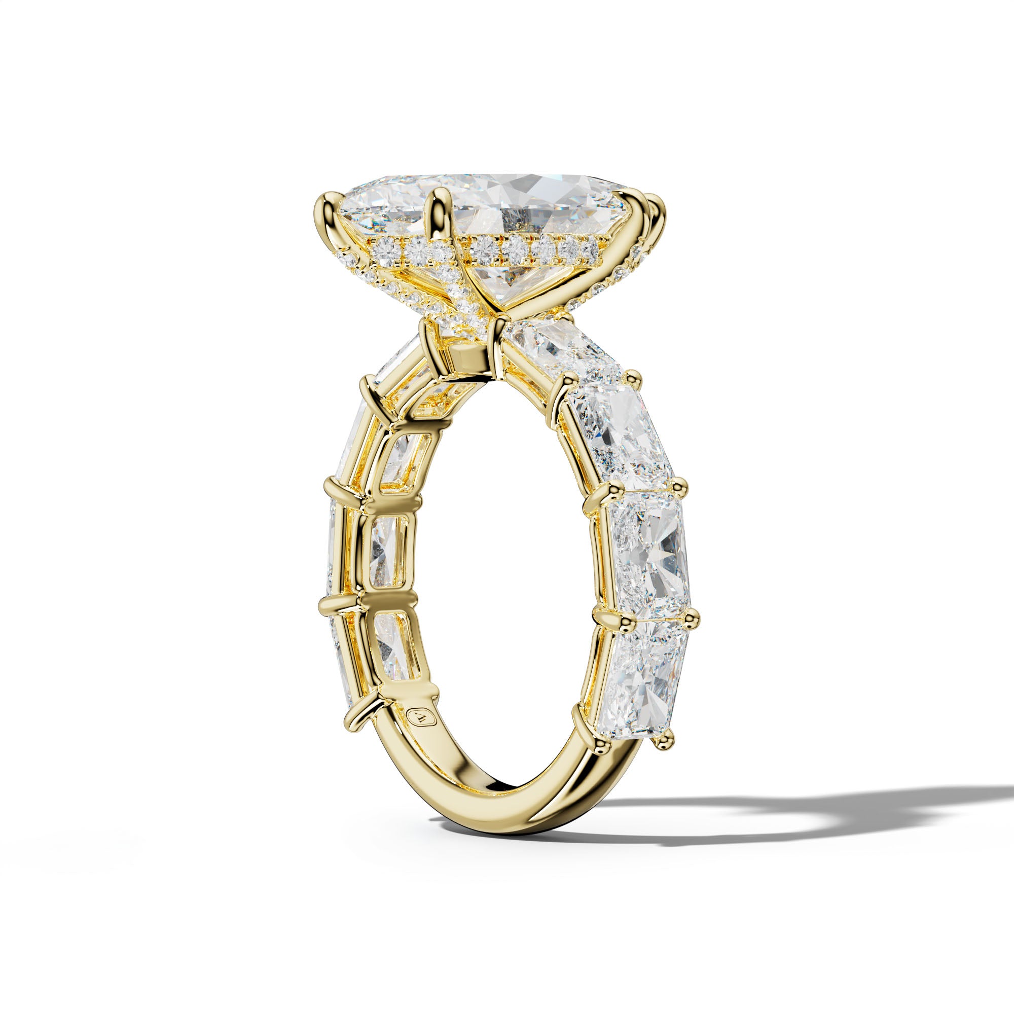 Raelynn Marquise Diamond Engagement Ring With East West Radiant Side Stones