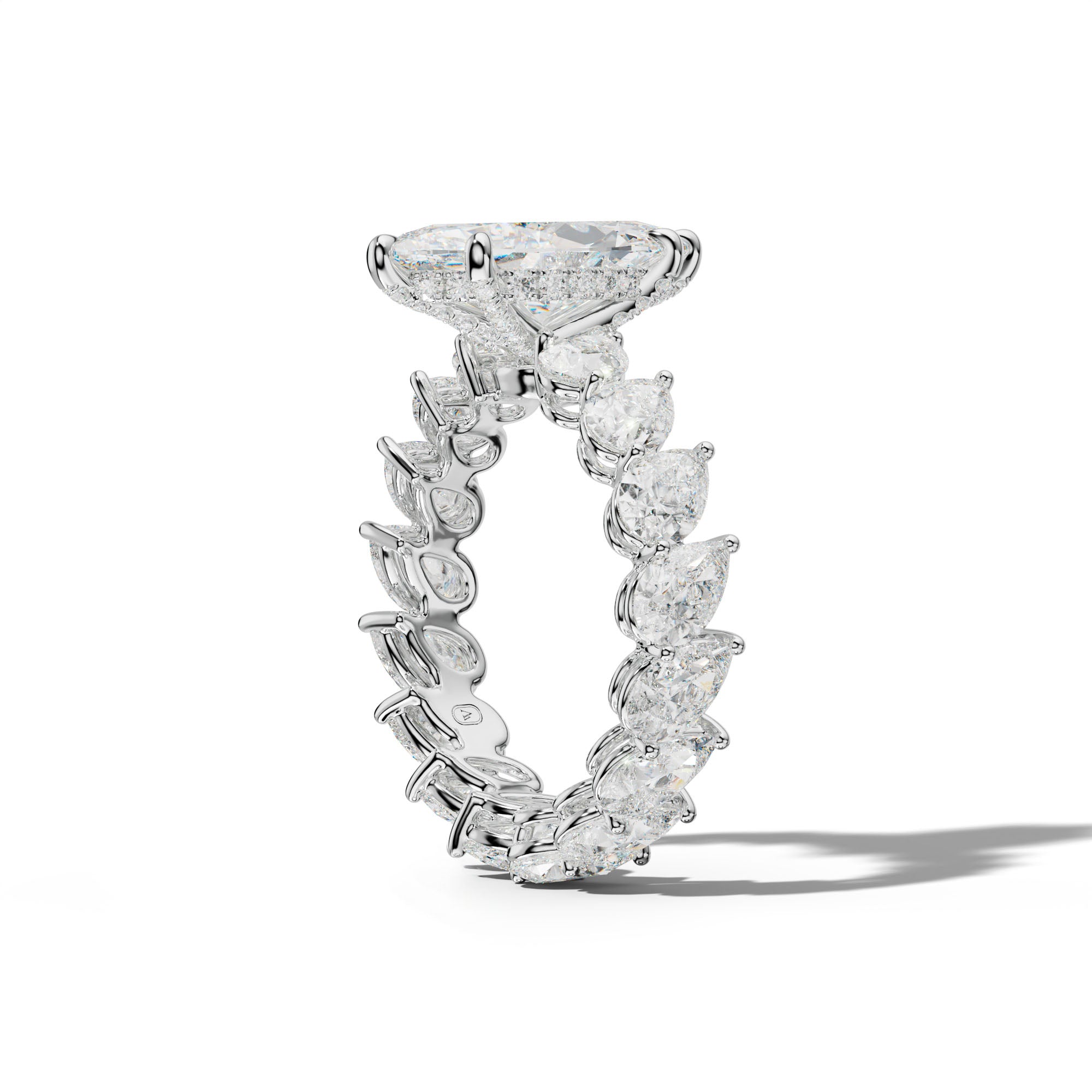 Quinn Marquise Diamond Engagement Ring With Slanted Pear Side Stones