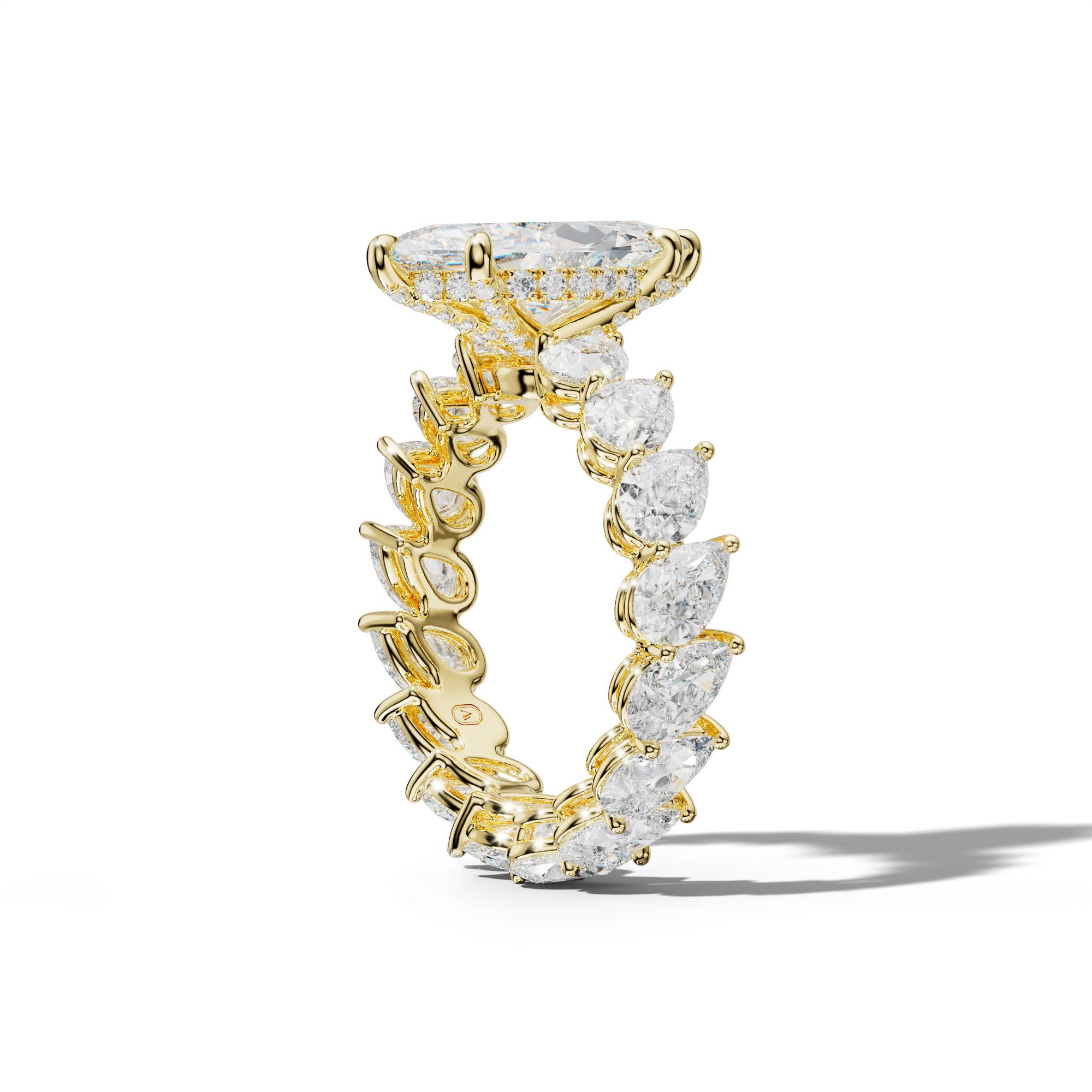 Quinn Marquise Diamond Engagement Ring With Slanted Pear Side Stones