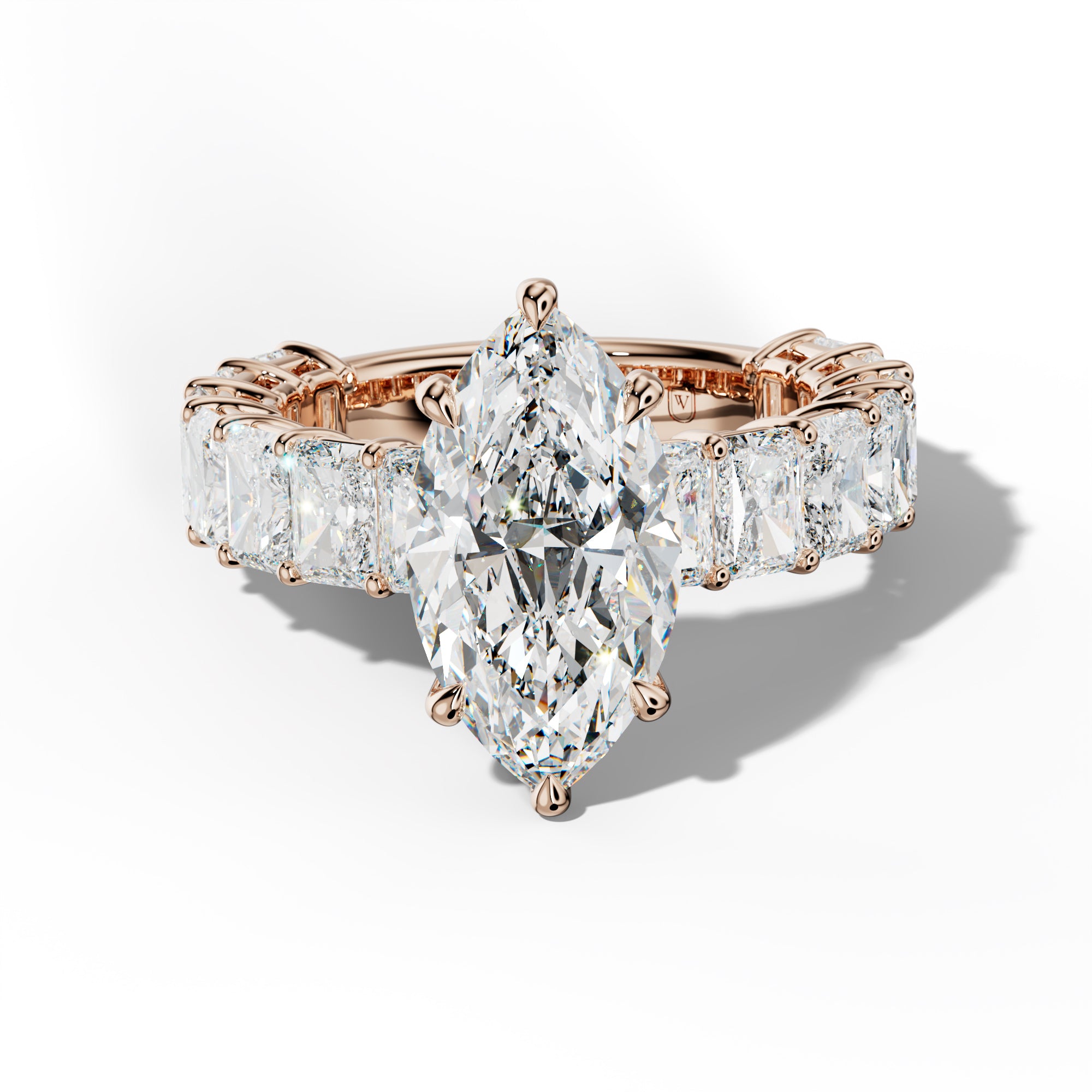 Naomi Marquise Diamond Engagement Ring With Radiant Side Stones