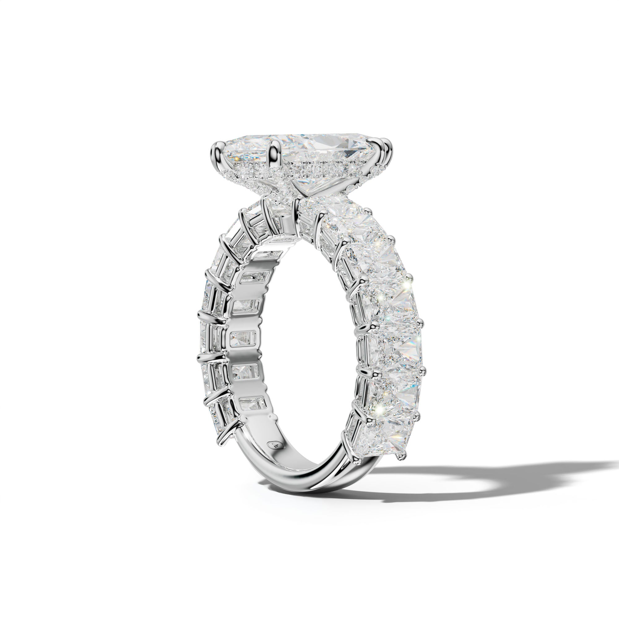 Naomi Marquise Diamond Engagement Ring With Radiant Side Stones