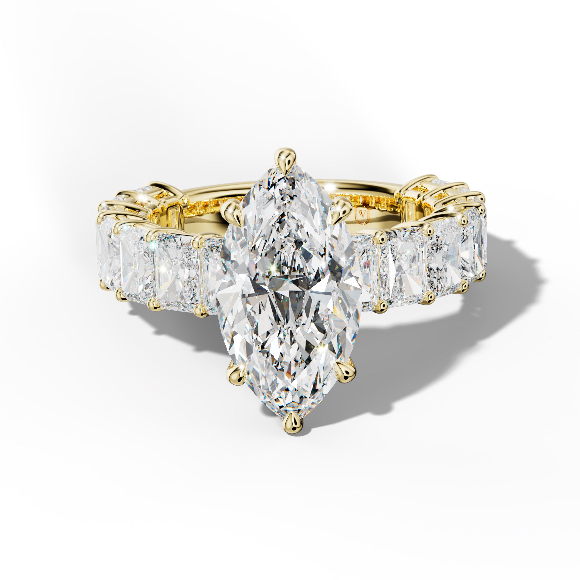 Naomi Marquise Diamond Engagement Ring With Radiant Side Stones