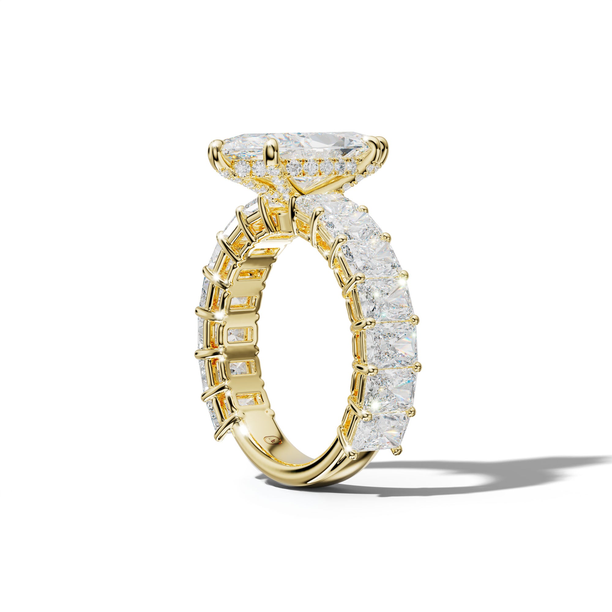 Naomi Marquise Diamond Engagement Ring With Radiant Side Stones
