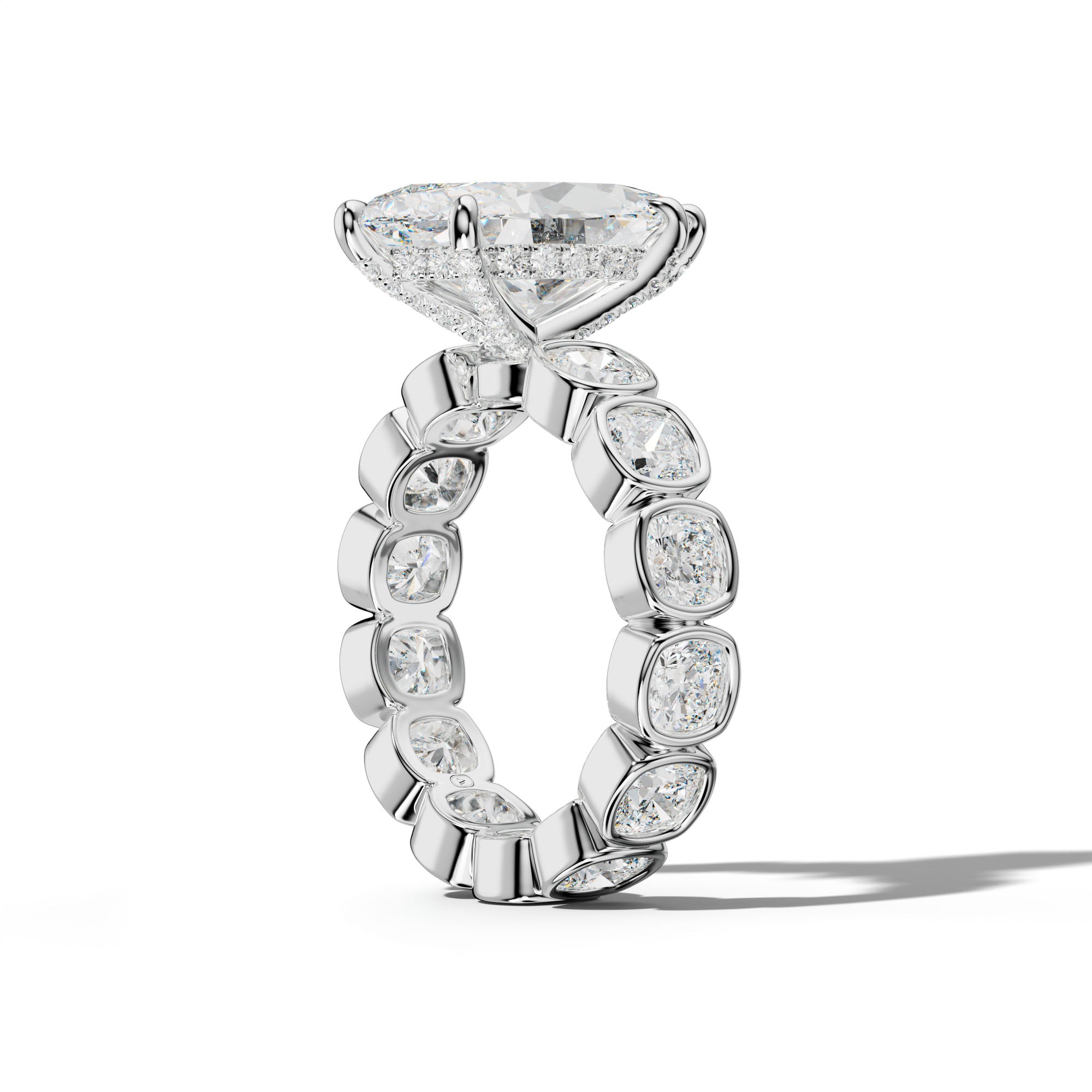 Emerson Marquise Diamond Engagement Ring With Cushion Side Stones