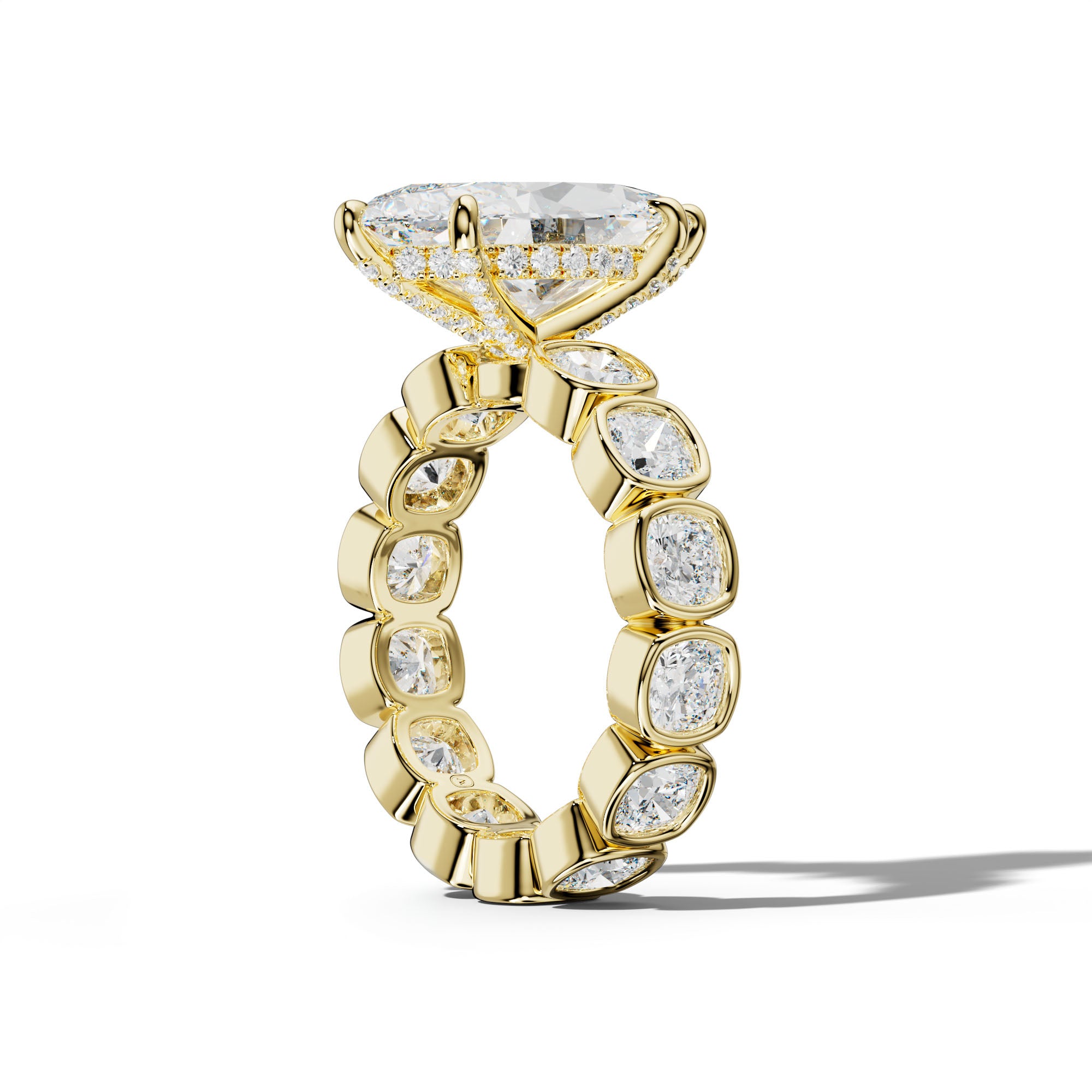 Emerson Marquise Diamond Engagement Ring With Cushion Side Stones