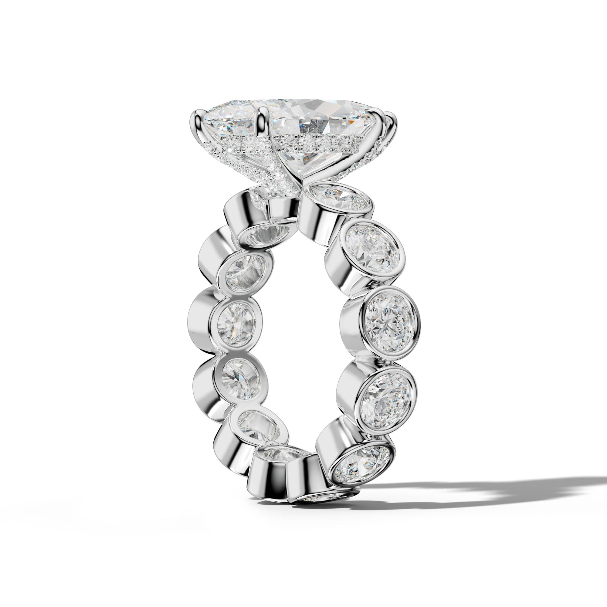 Maeve Marquise Diamond Engagement Ring With Round Side Stones