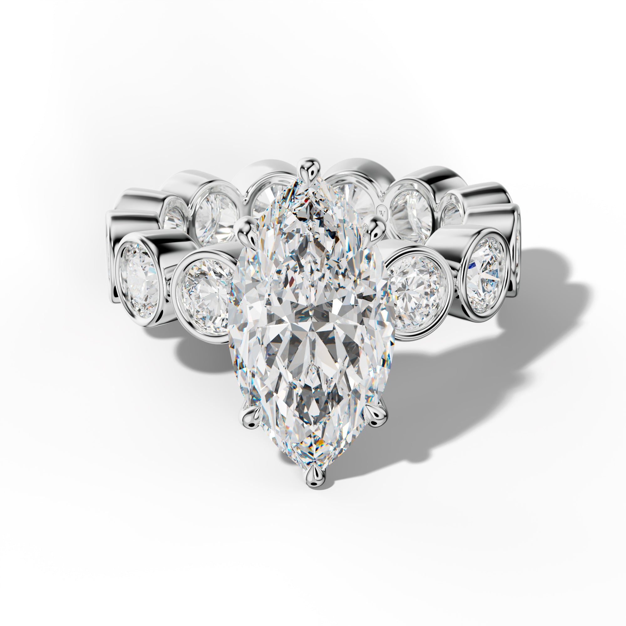 Maeve Marquise Diamond Engagement Ring With Round Side Stones