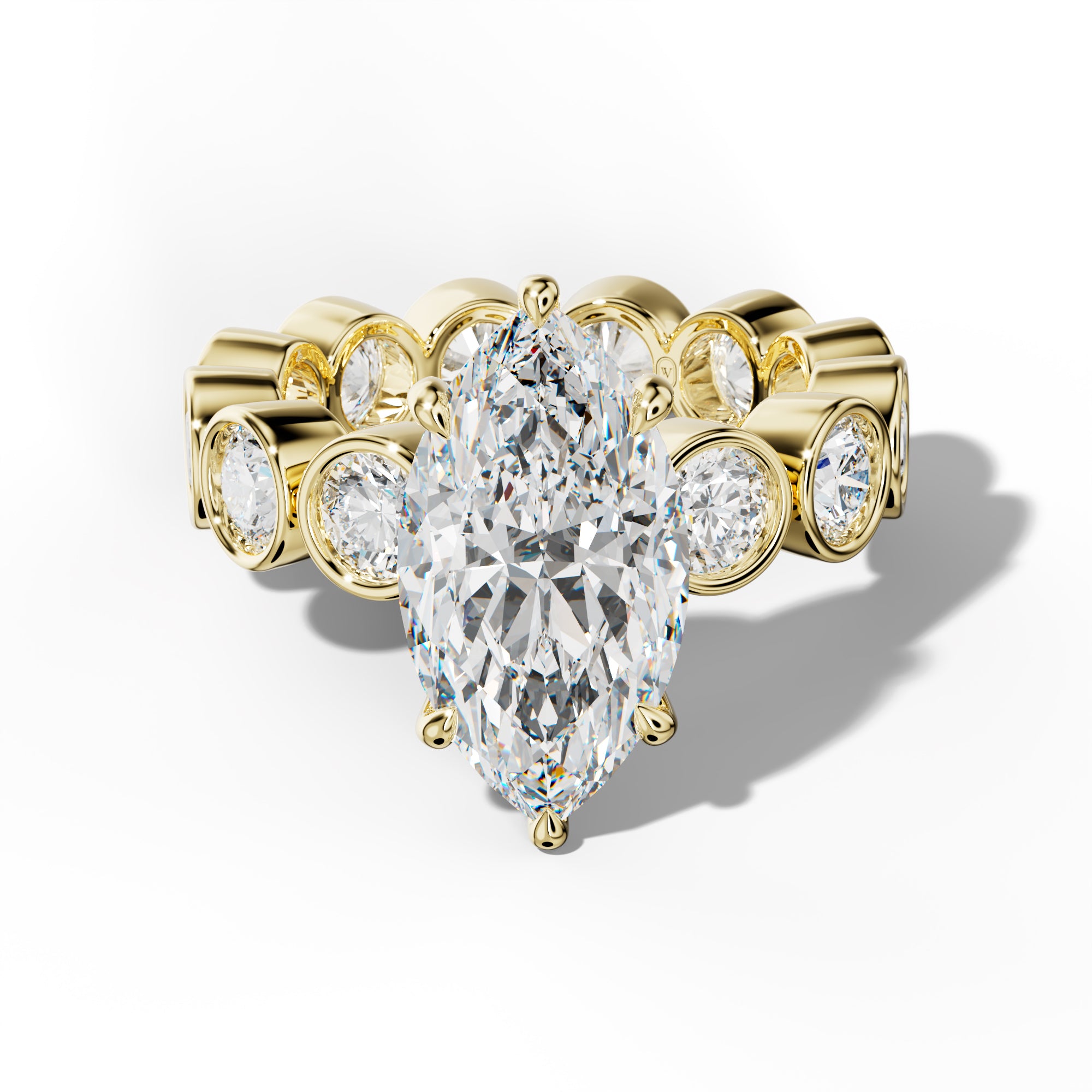 Maeve Marquise Diamond Engagement Ring With Round Side Stones