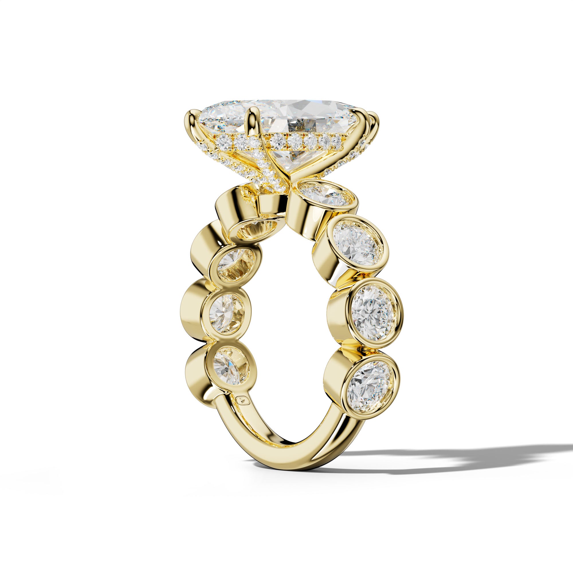 Raegan Marquise Diamond Engagement Ring With Round Side Stones