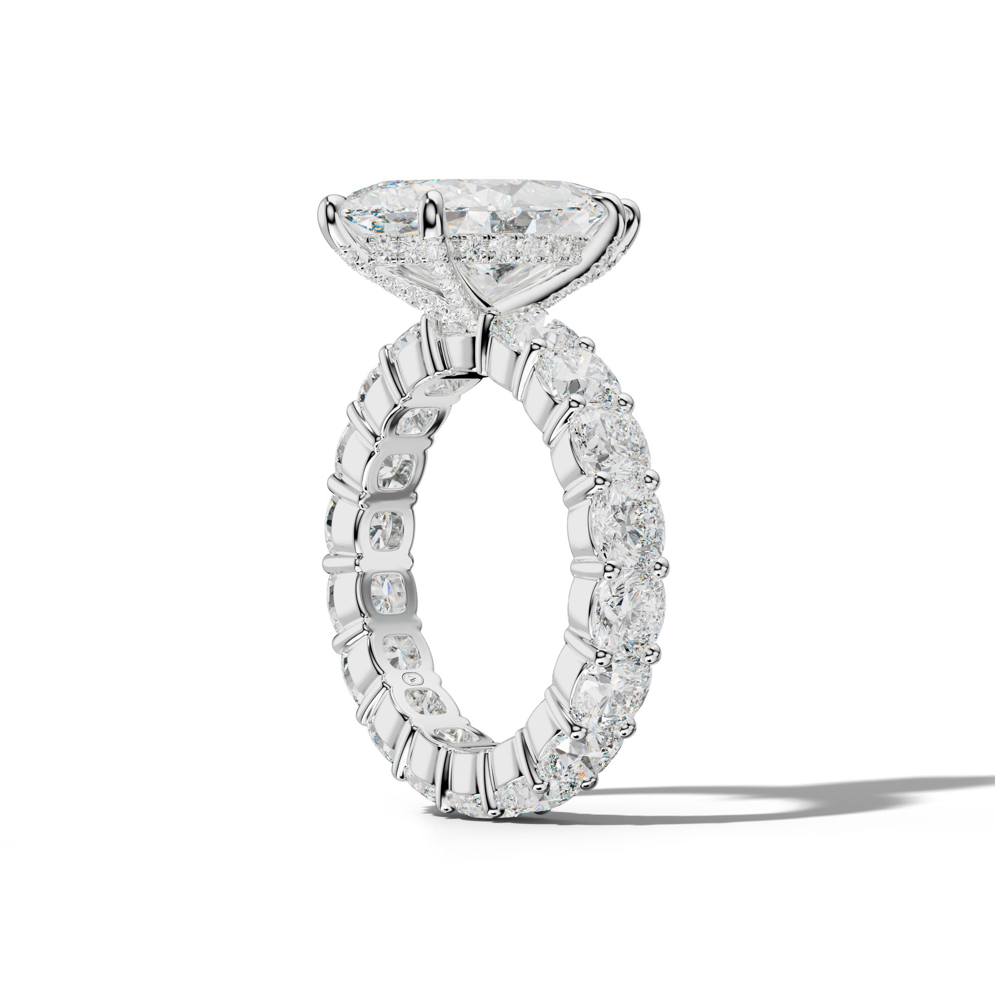 Teagan Marquise Diamond Engagement Ring With Cushion Side Stones