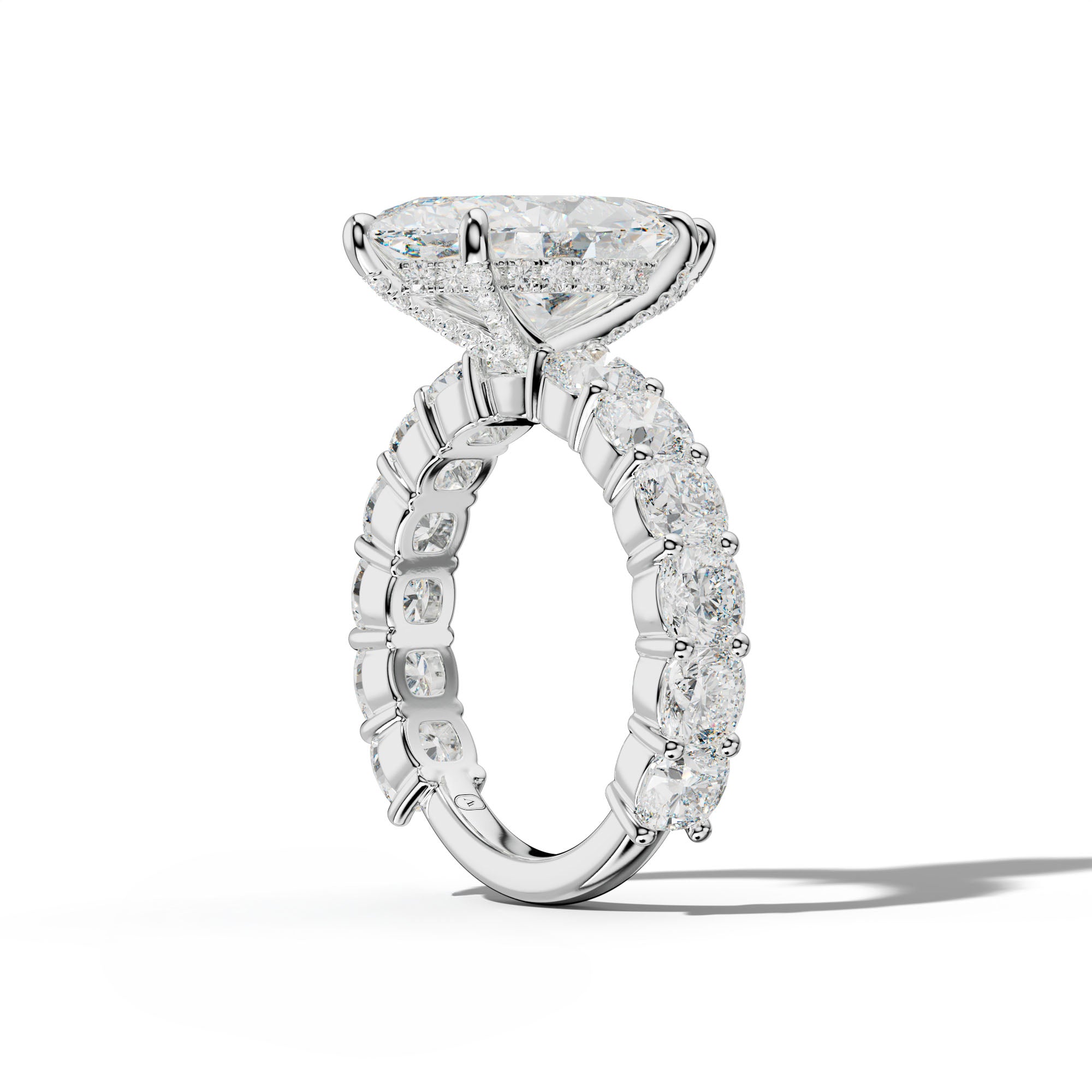 Scottie Marquise Diamond Engagement Ring With Cushion Side Stones