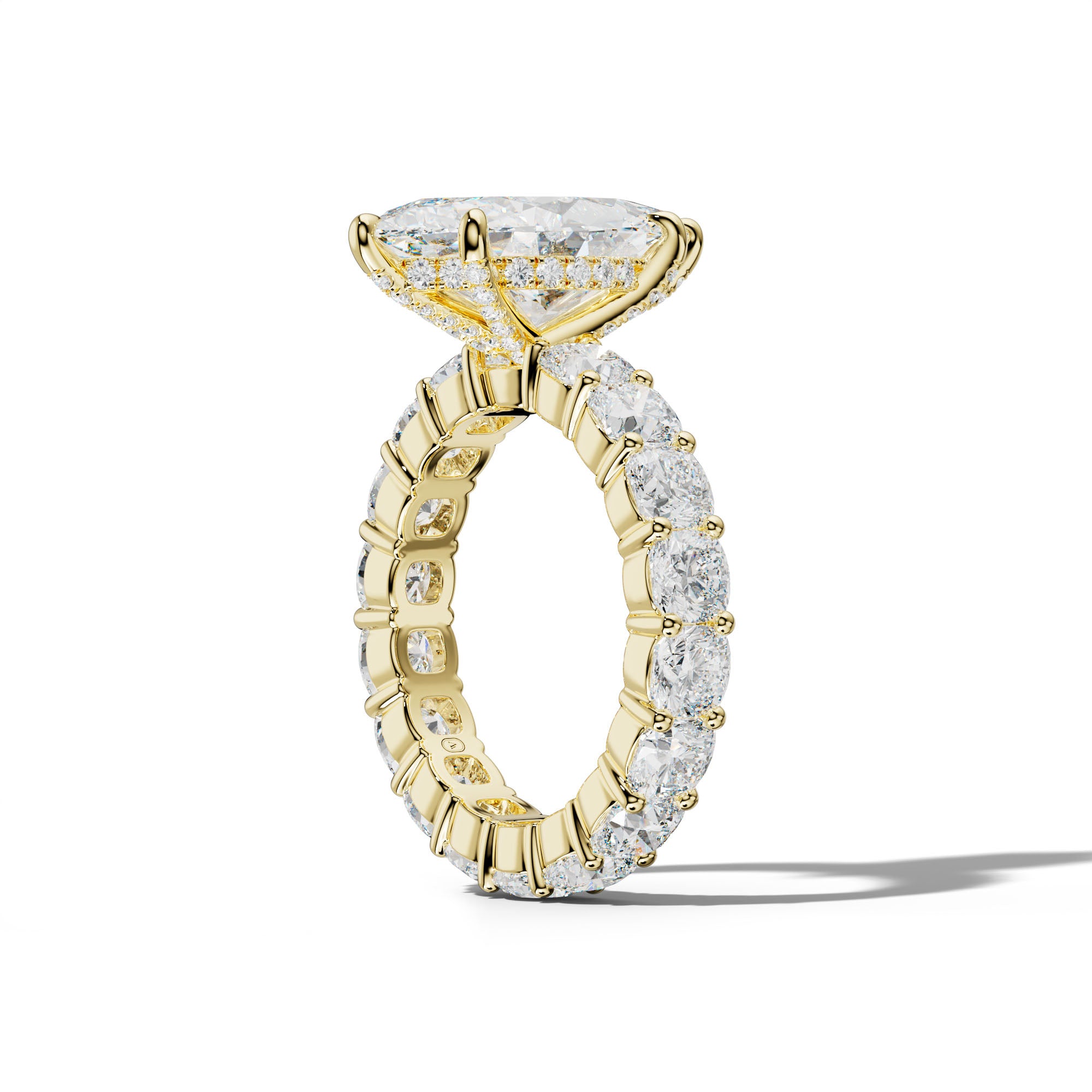 Teagan Marquise Diamond Engagement Ring With Cushion Side Stones
