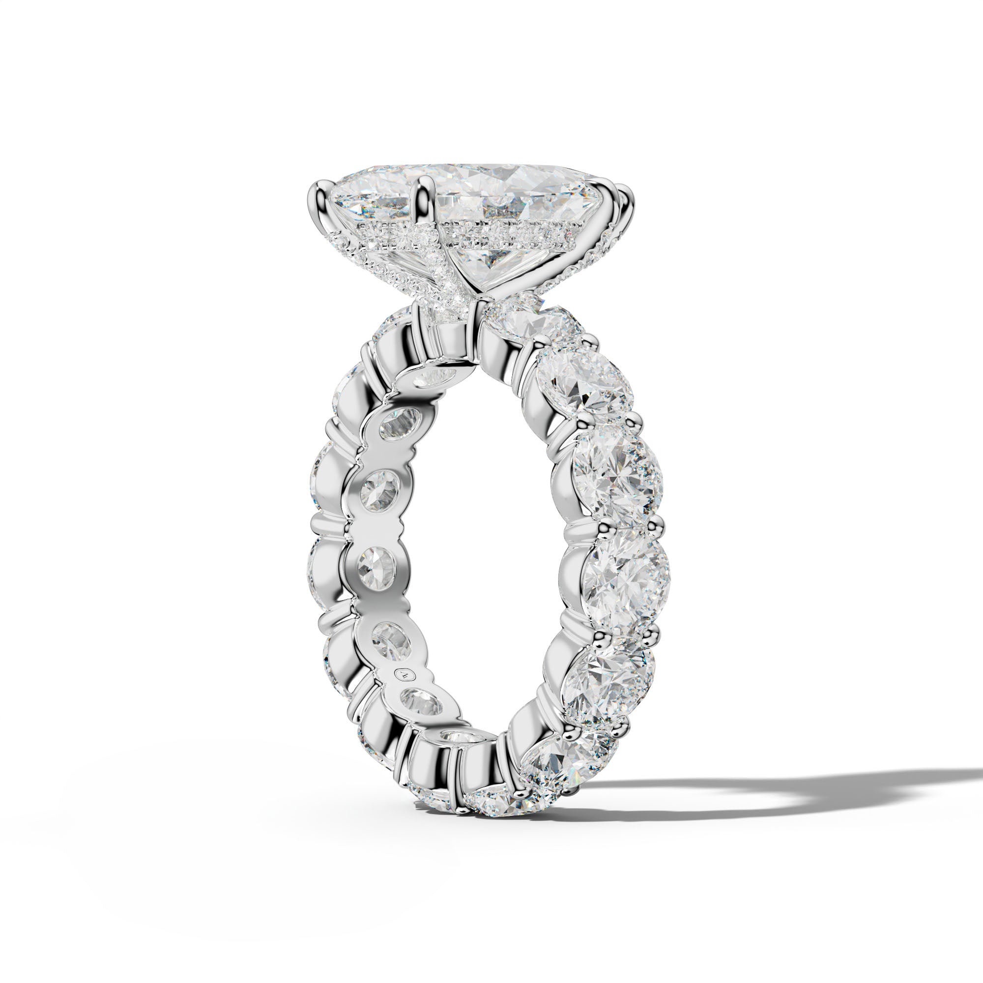 Fernanda Marquise Diamond Engagement Ring With Round Side Stones
