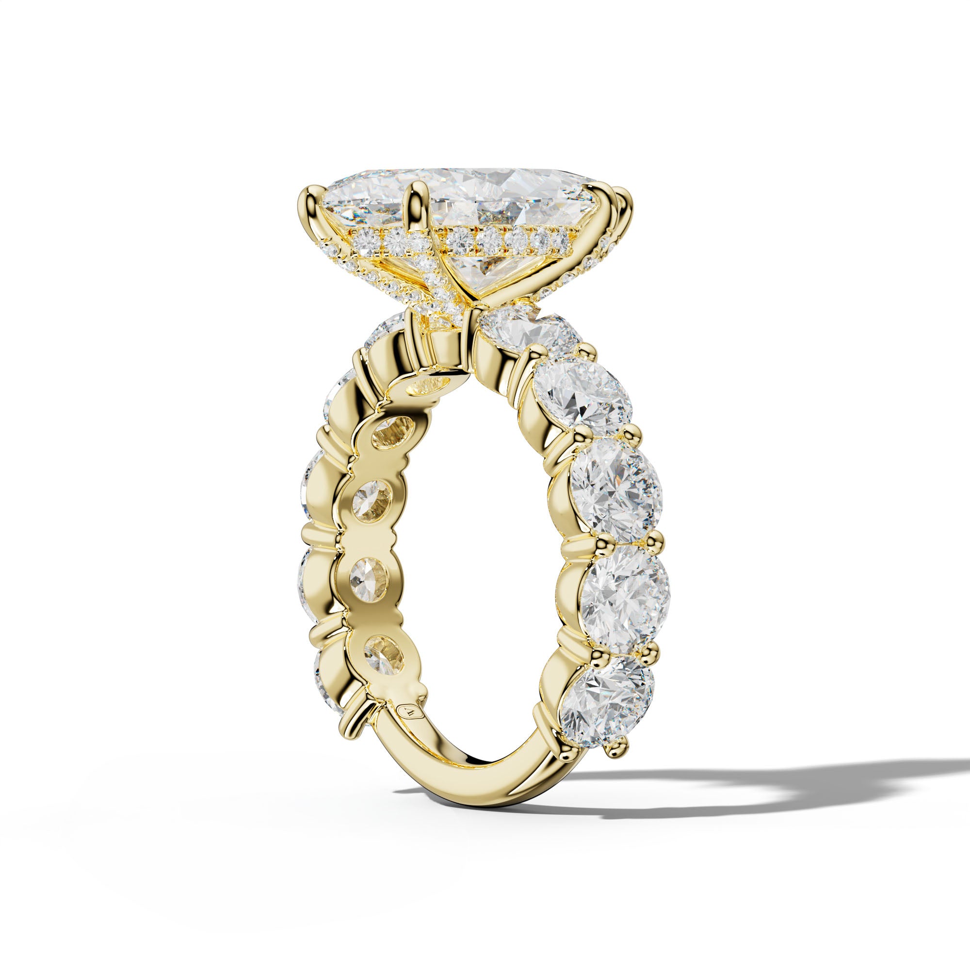Marley Marquise Diamond Engagement Ring With Round Side Stones