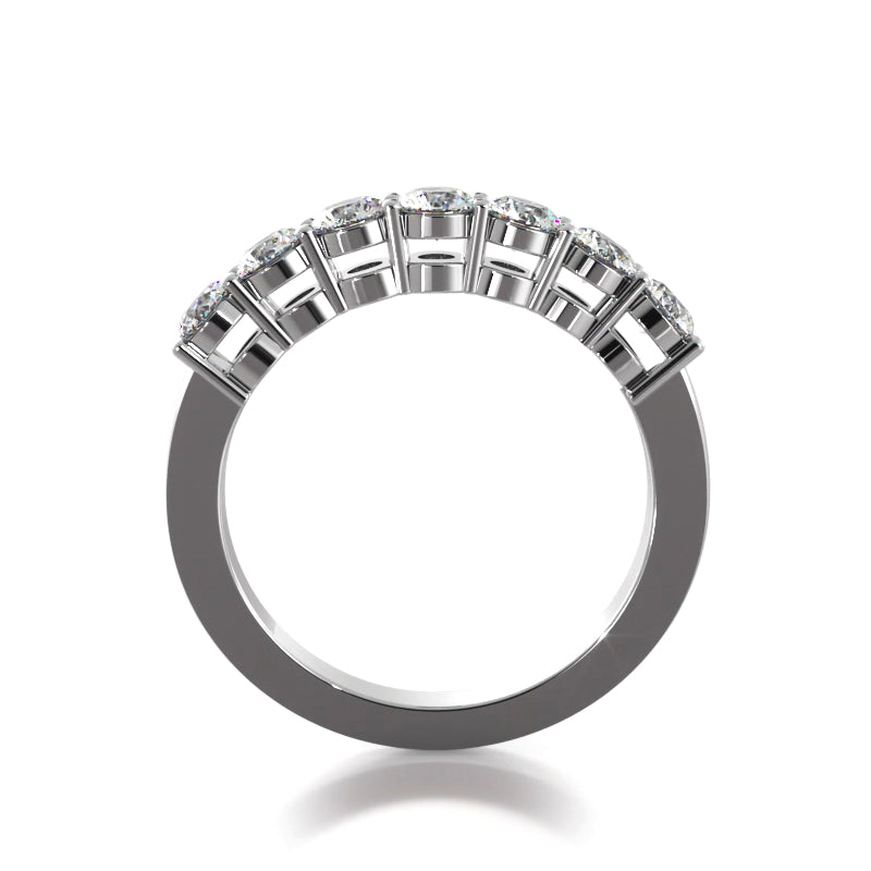 0.74 ct Round Diamond Wedding Band Seven Stone Ring-VIRABYANI