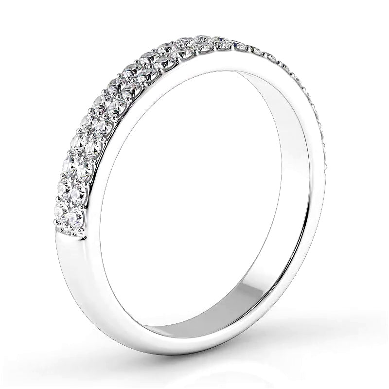 0.42 ct. Round Diamond Double Row Wedding Band-VIRABYANI