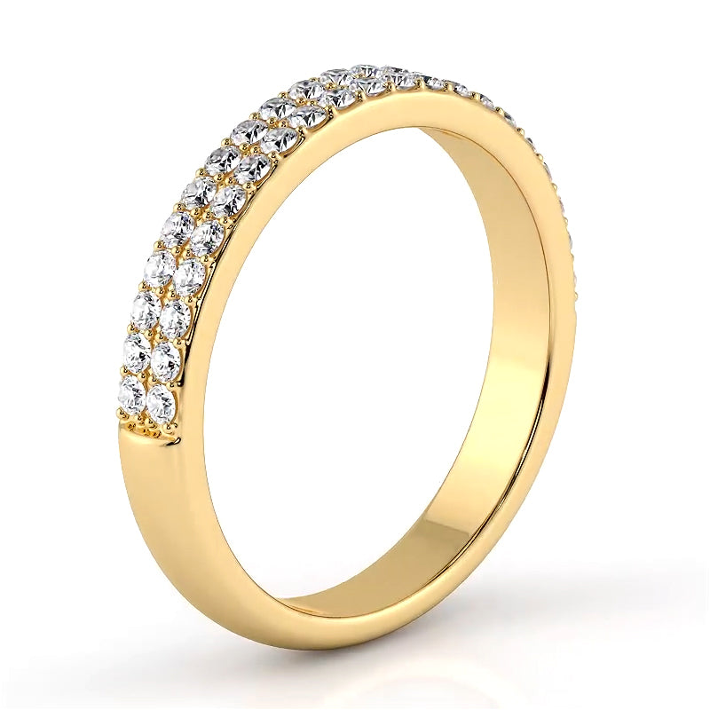 0.42 ct. Round Diamond Double Row Wedding Band-VIRABYANI
