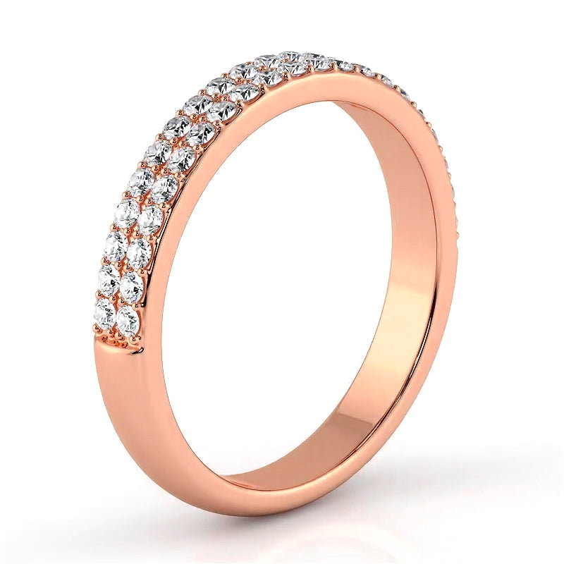 0.42 ct. Round Diamond Double Row Wedding Band-VIRABYANI