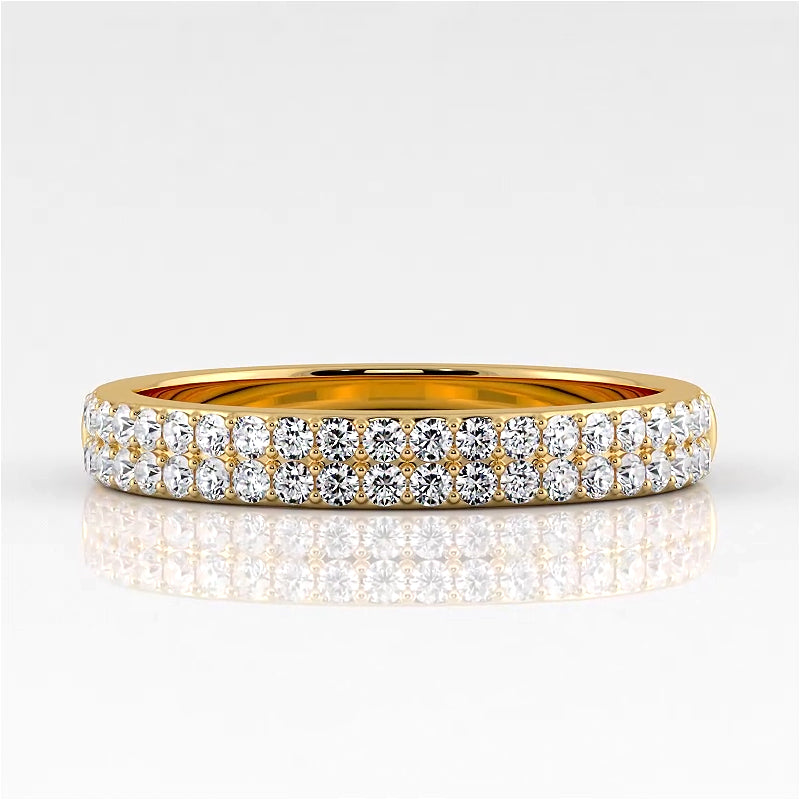 0.42 ct. Round Diamond Double Row Wedding Band-VIRABYANI
