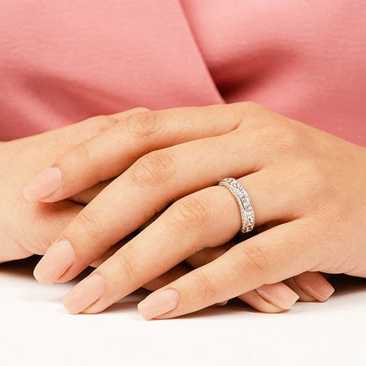 2.23 ct. Princess And Round Diamond Wedding Band-VIRABYANI