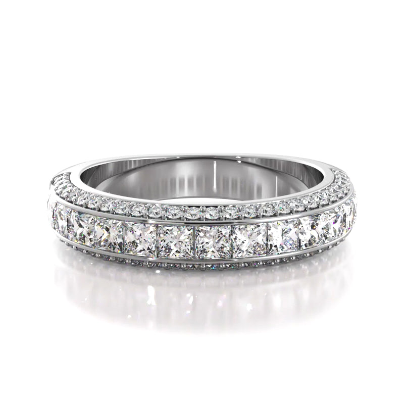 2.23 ct. Princess And Round Diamond Wedding Band-VIRABYANI