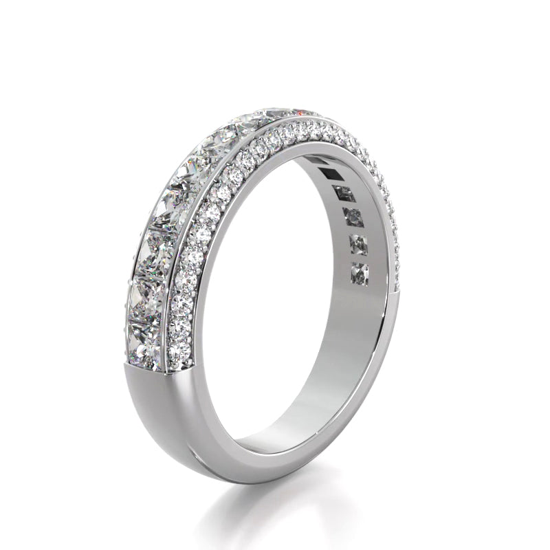 2.23 ct. Princess And Round Diamond Wedding Band-VIRABYANI