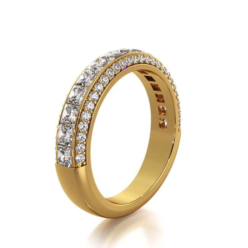 2.23 ct. Princess And Round Diamond Wedding Band-VIRABYANI