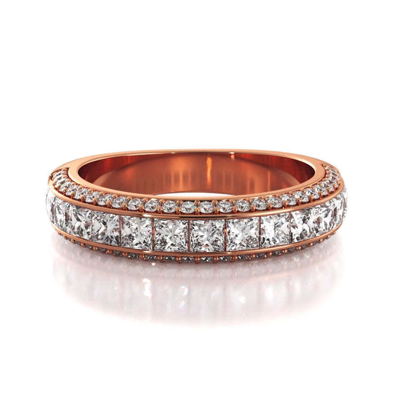 2.23 ct. Princess And Round Diamond Wedding Band-VIRABYANI