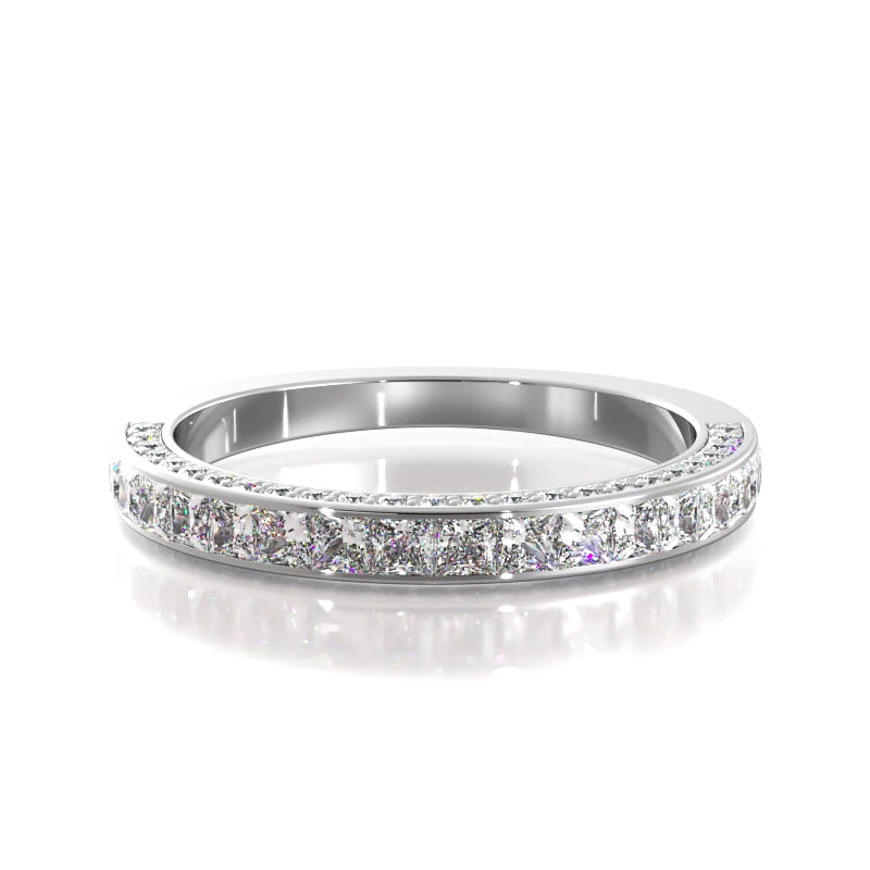 2.02 ct Princess And Round Diamond Wedding Band-VIRABYANI