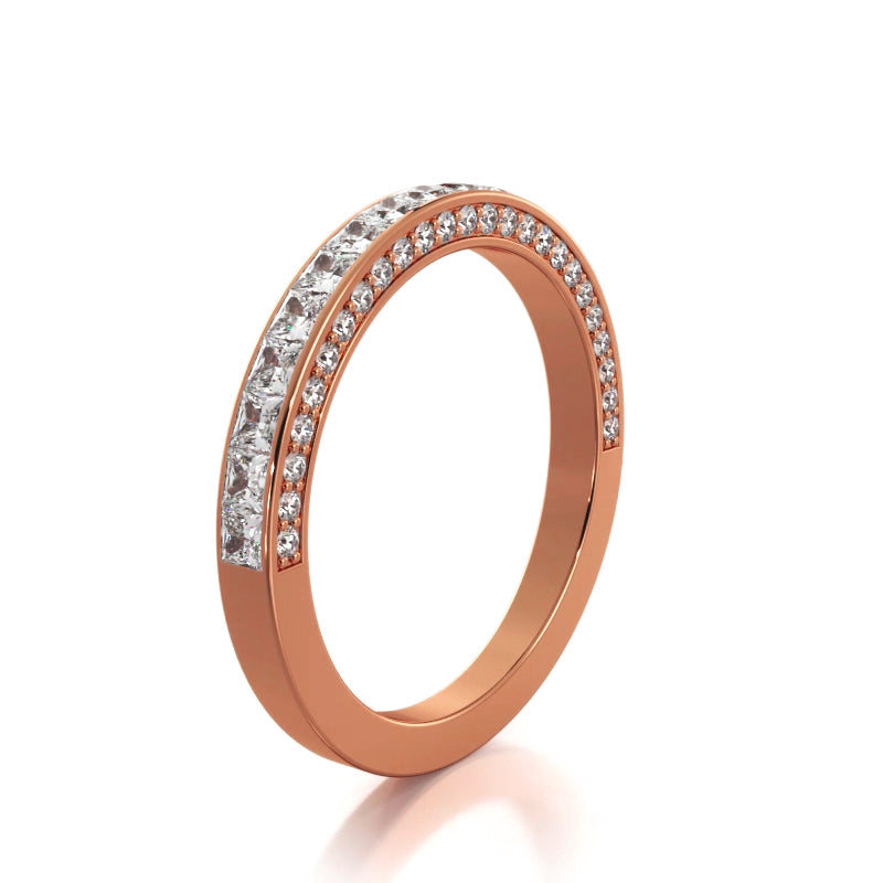2.02 ct Princess And Round Diamond Wedding Band-VIRABYANI