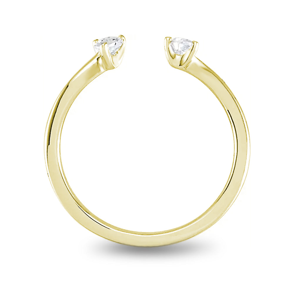 0.25 ct. Pear Shape Diamond Open Ring Curved Band-VIRABYANI