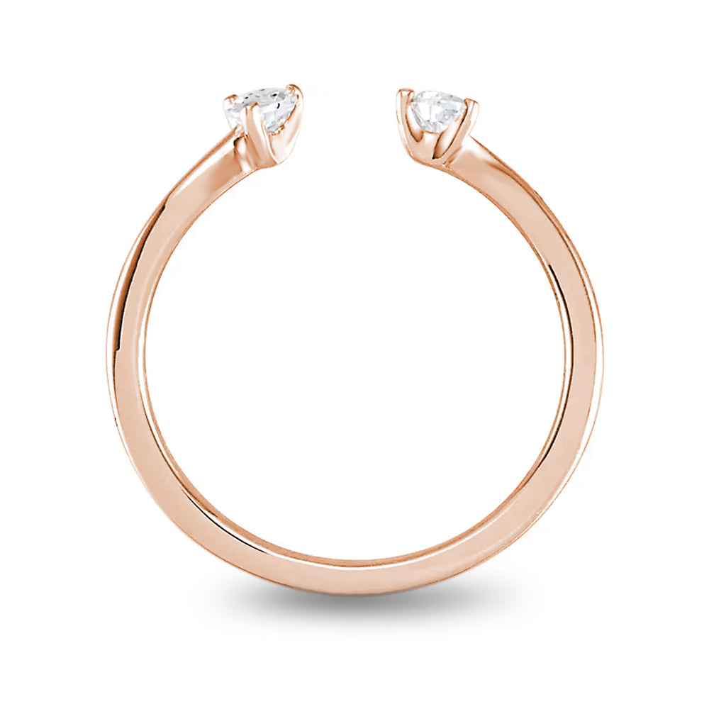 0.25 ct. Pear Shape Diamond Open Ring Curved Band-VIRABYANI