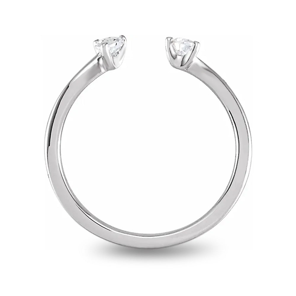 0.25 ct. Pear Shape Diamond Open Ring Curved Band-VIRABYANI